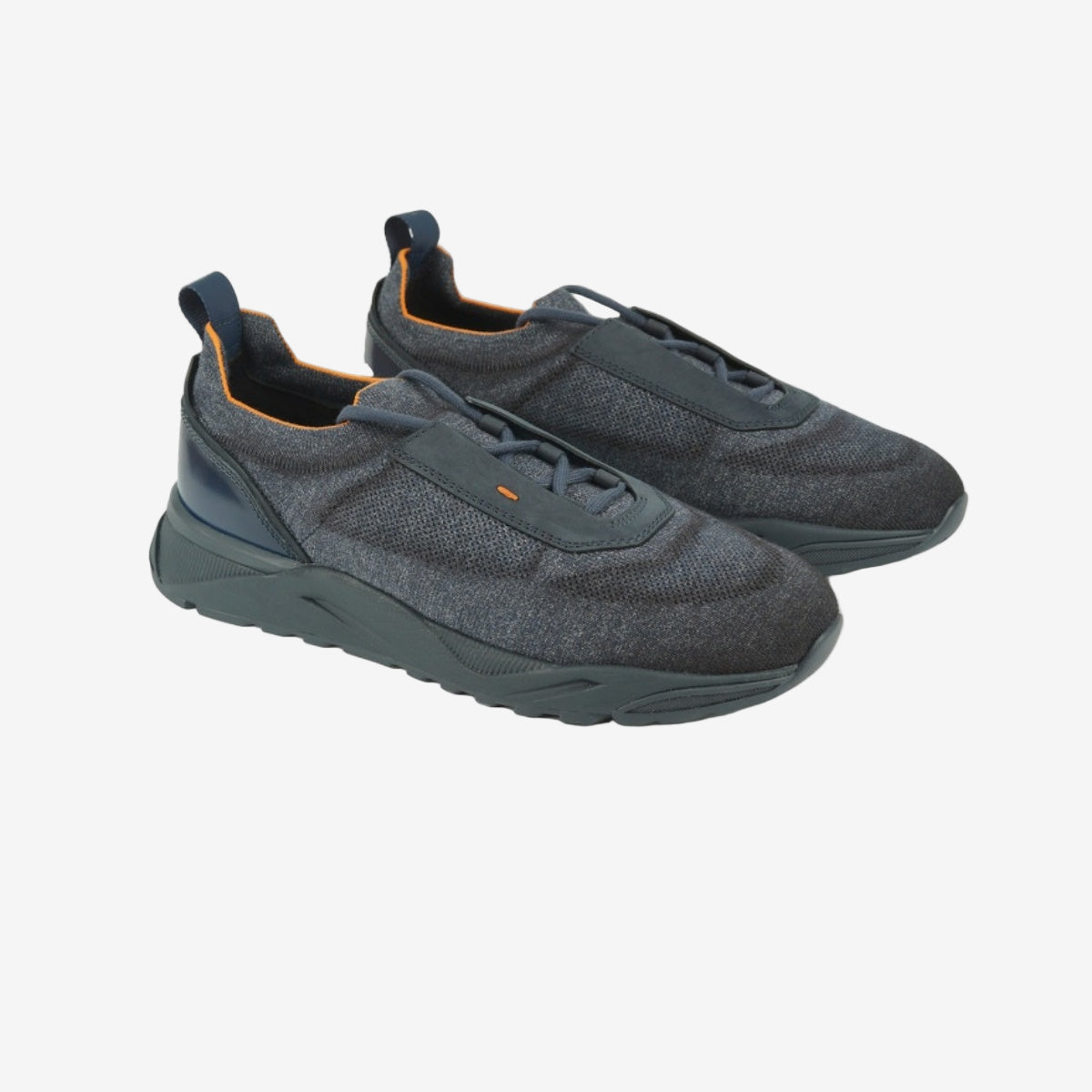 Blaue Slip-On-Sneakers Schnüren