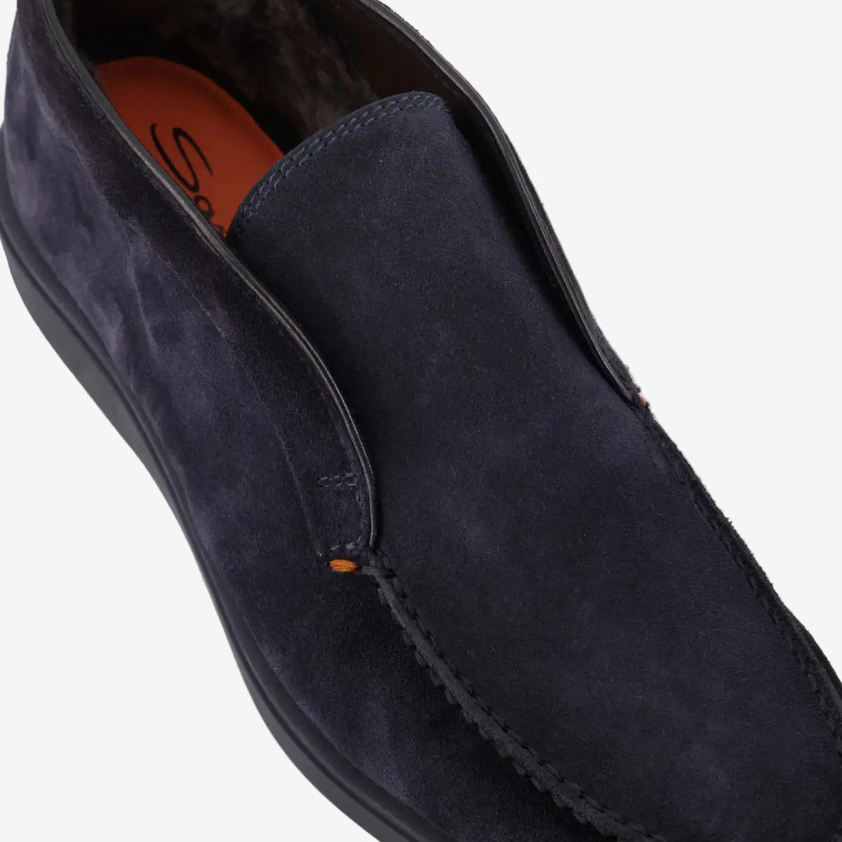 Dunkelblaue lammfell Desert Boots Suede