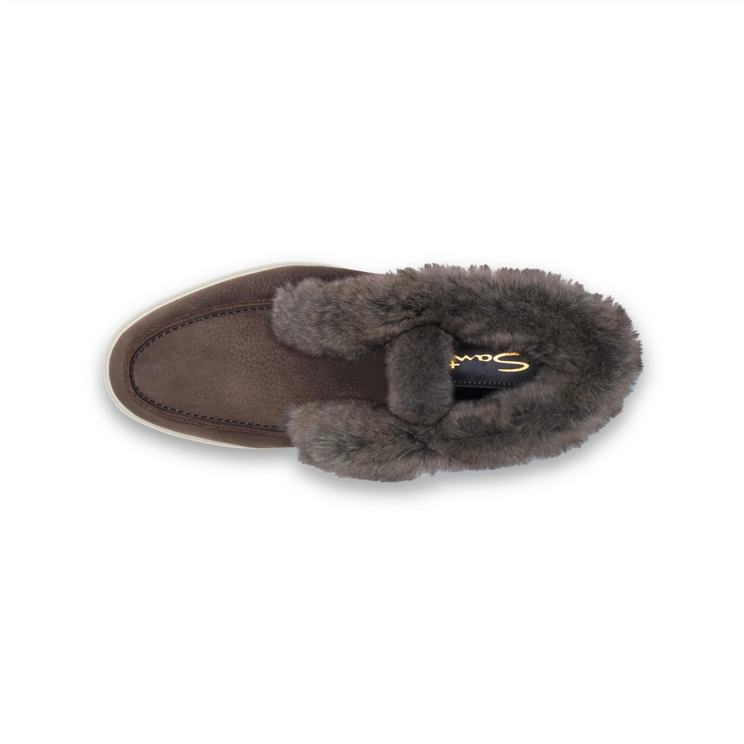 Bruine nubuck Desert Boots met bont
