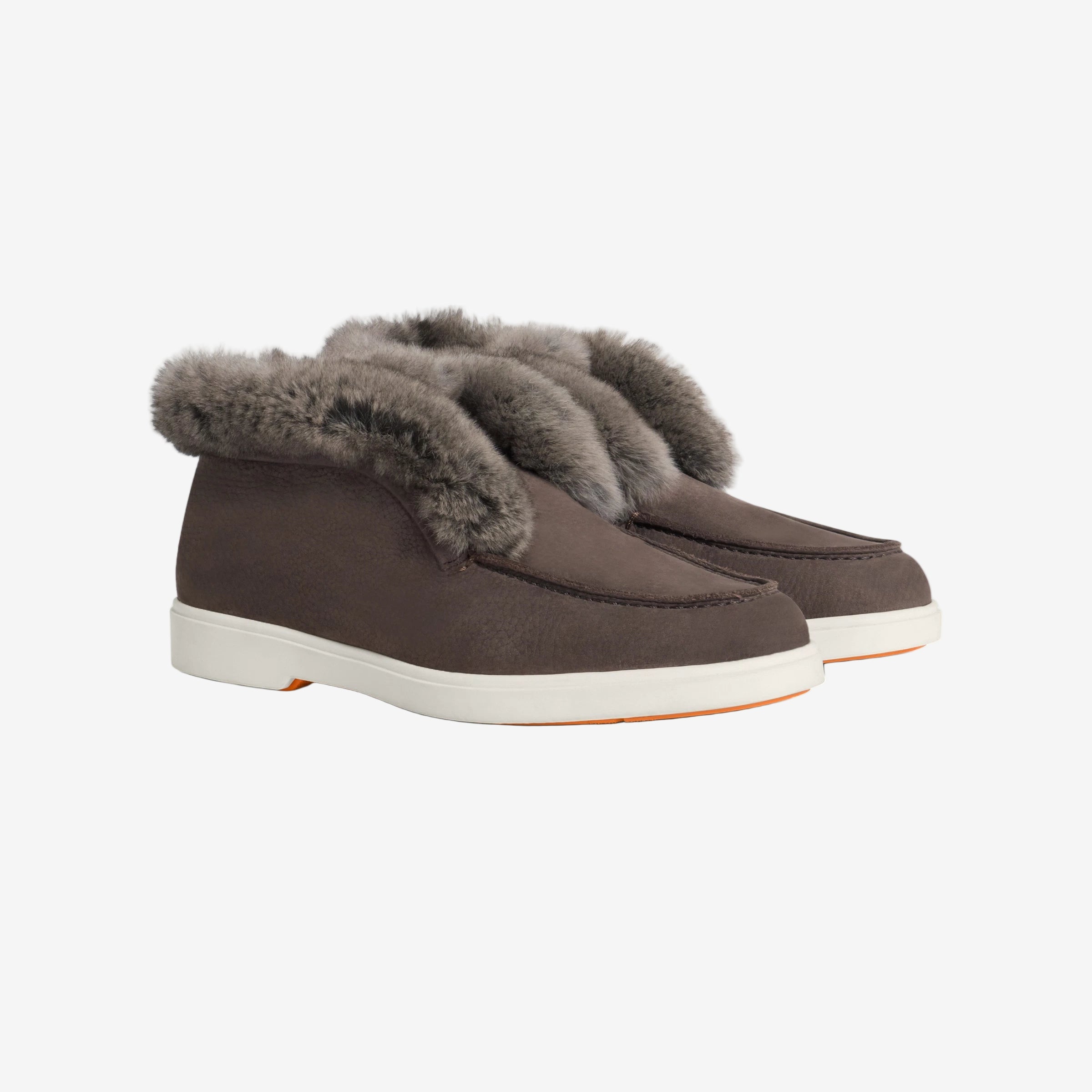 Dark brown nubuck desert boot fur