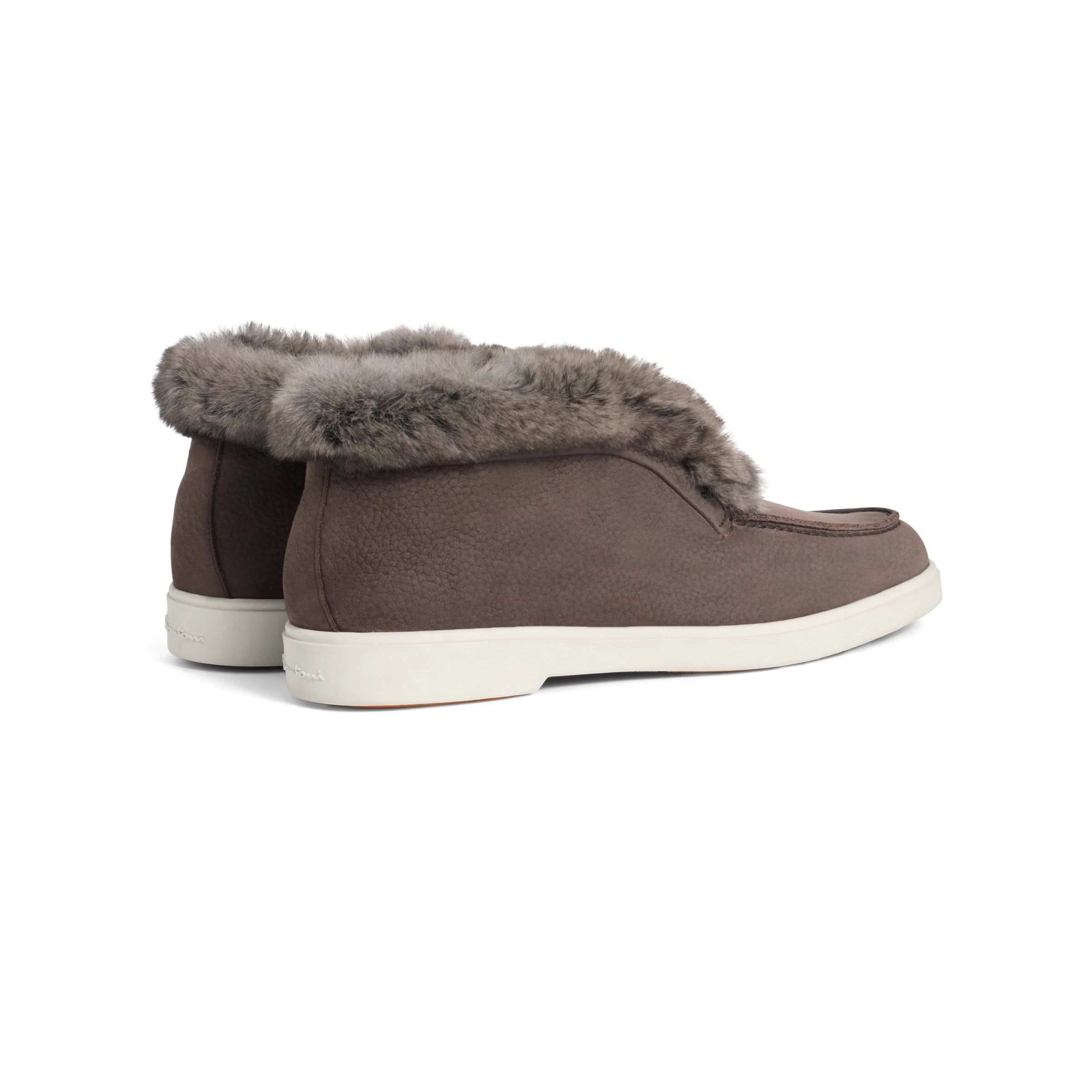 Bruine nubuck Desert Boots met bont