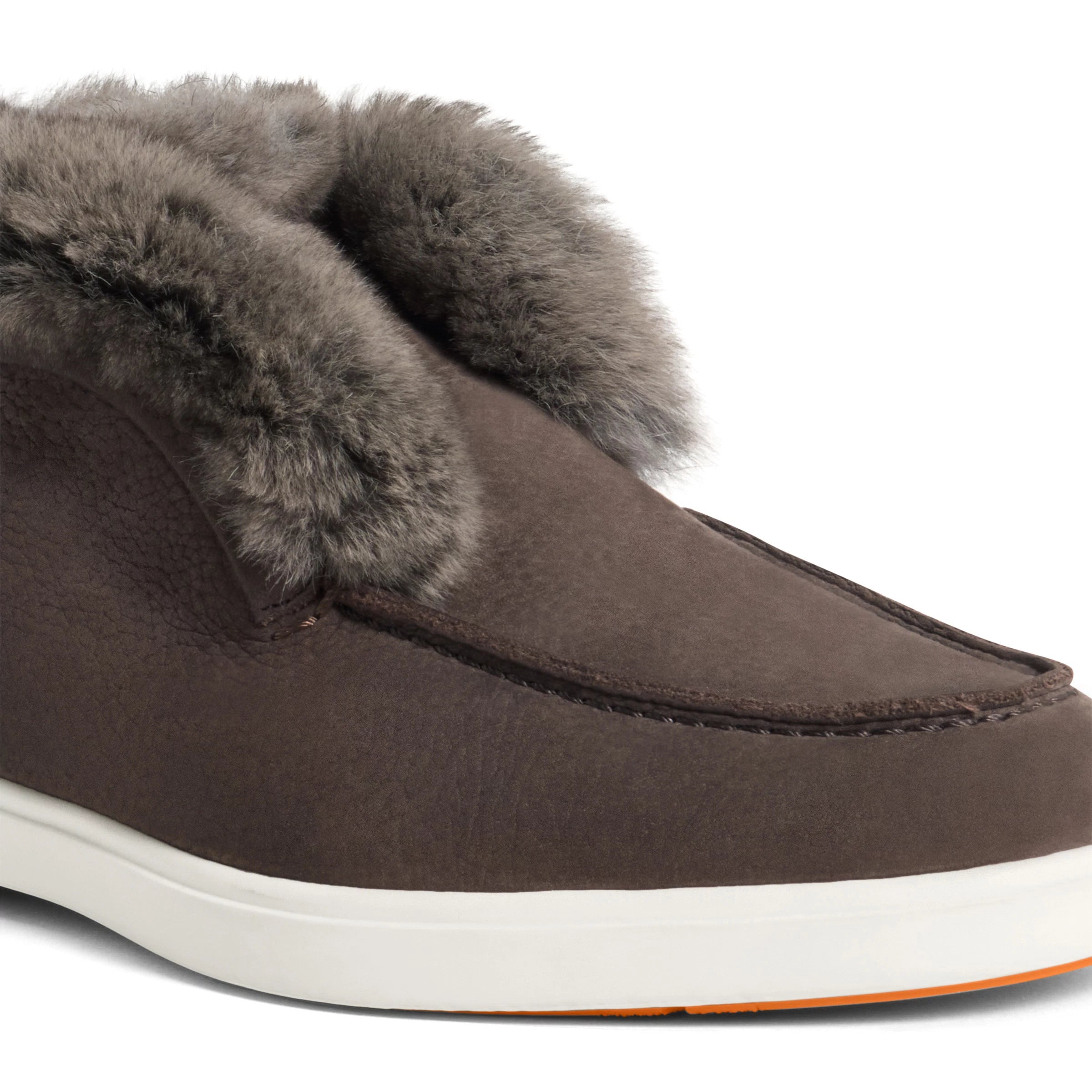 Bruine nubuck Desert Boots met bont