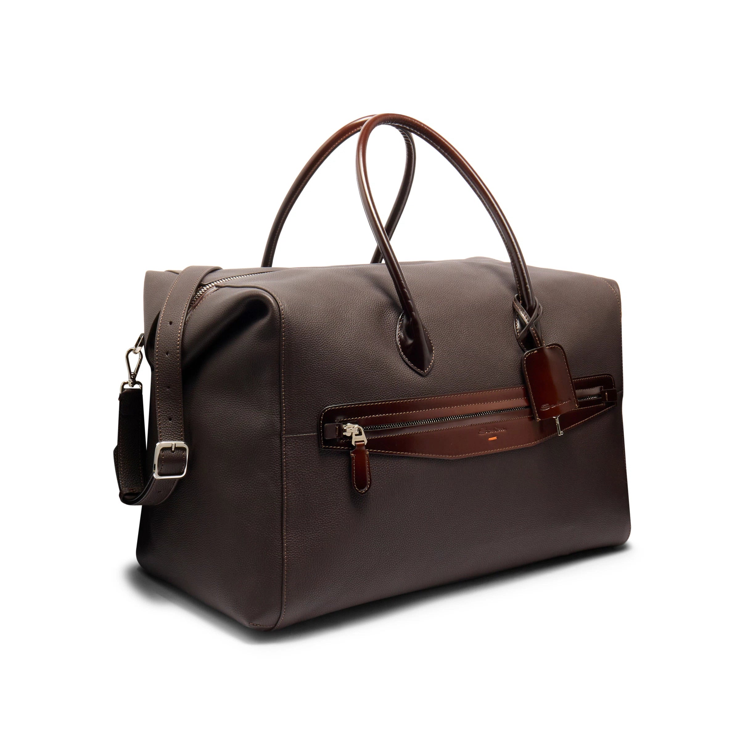 Weekendtas van bruin getrommeld leer
