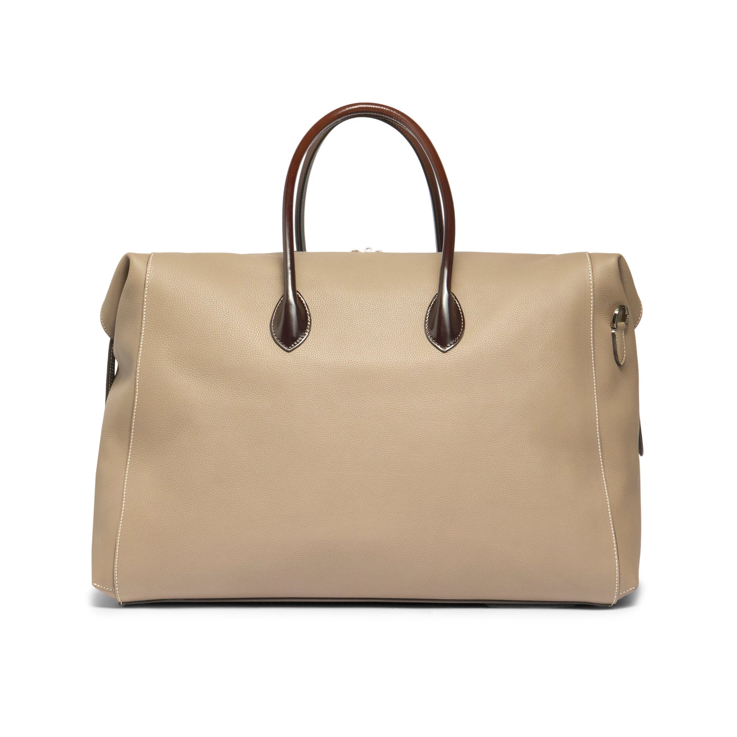 Sac week-end en cuir vieilli beige