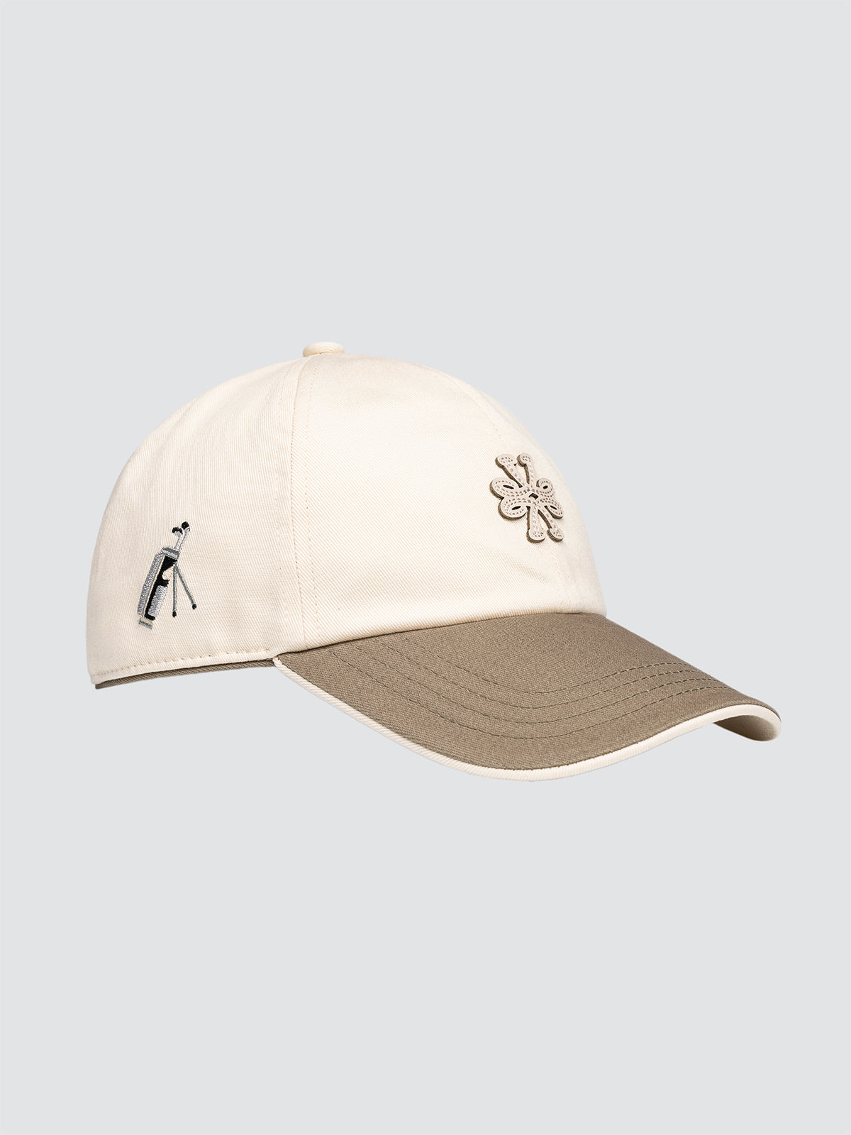 Baseball Hat in Light Beige Cotton Gabardine