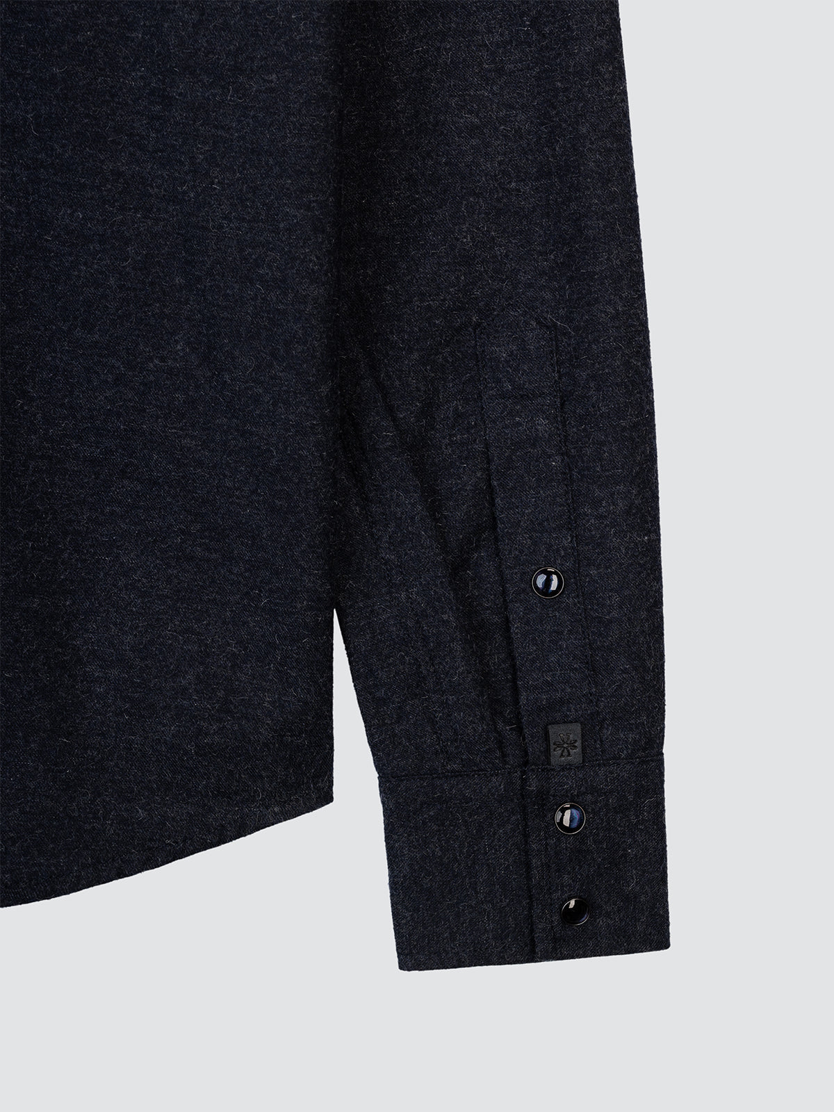 Westernhemd aus blauem leichtem Baumwoll-Kaschmir-Flanell