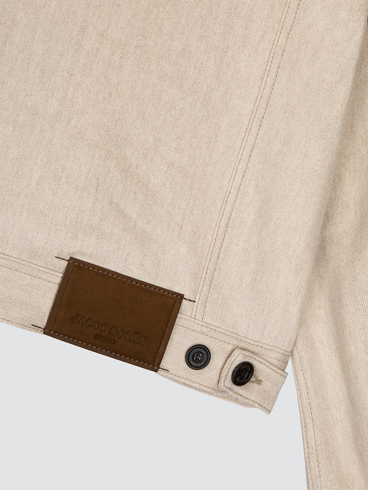 Chaqueta de Sarga de Algodón y Lino Beige Natural Loro Piana
