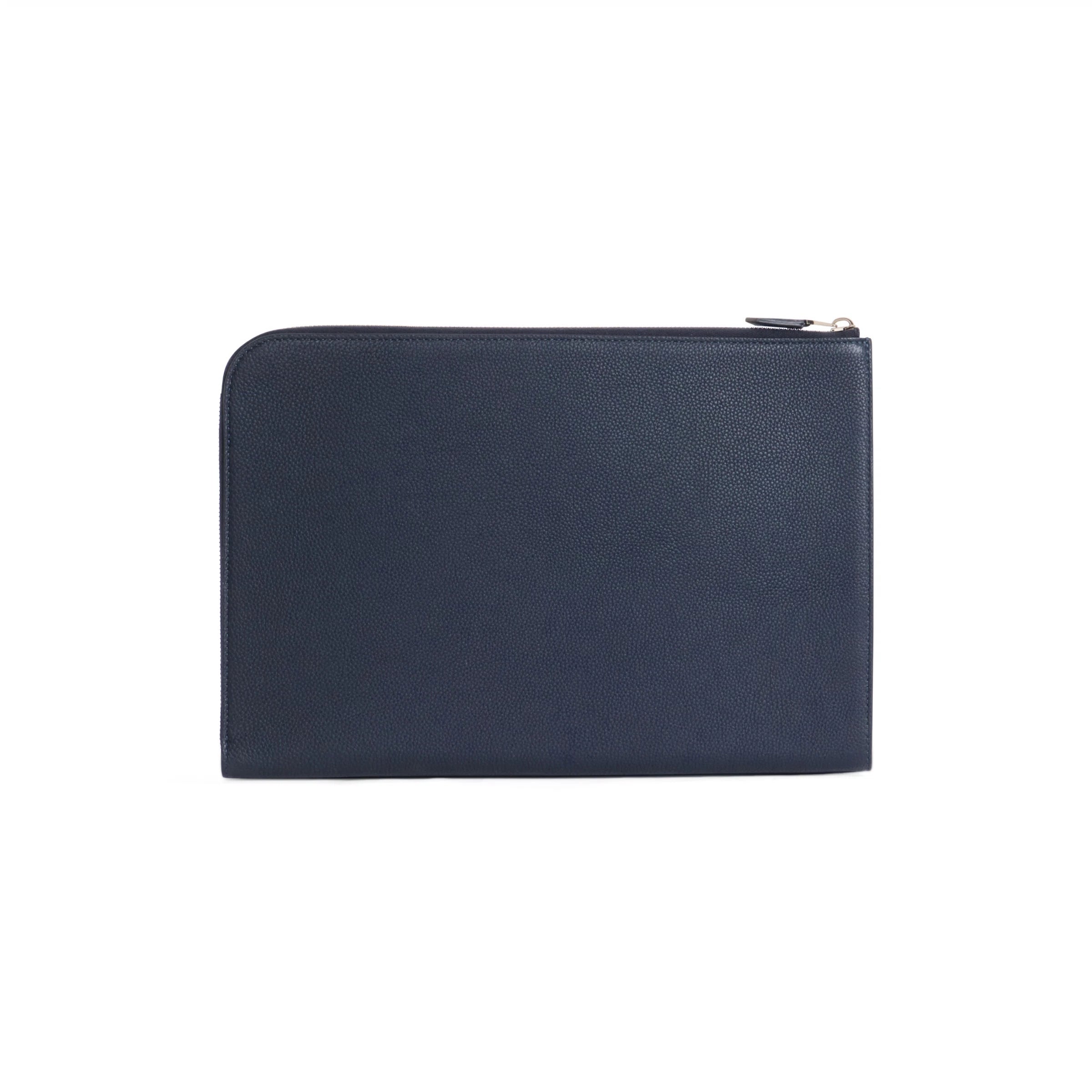 Documentenhouder blauw gekreukt leer