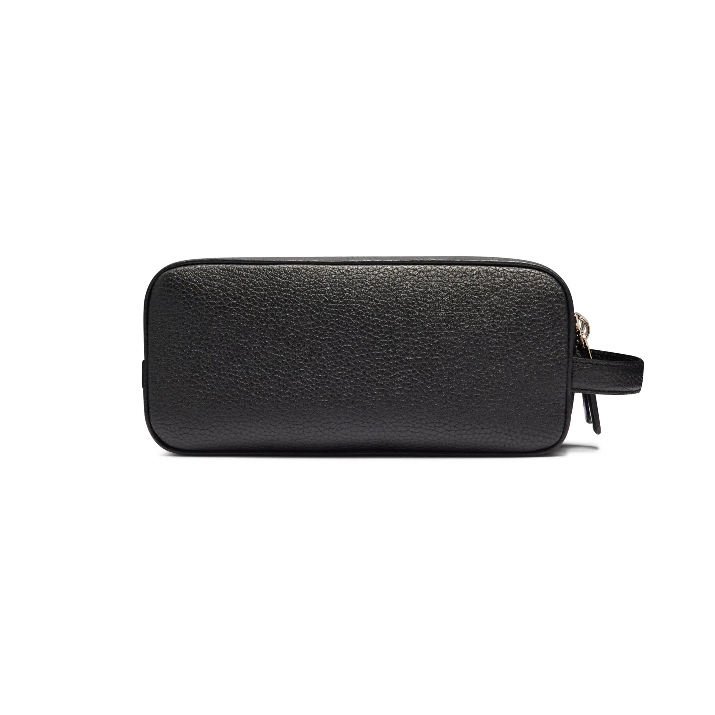 Black tumbled leather beauty case