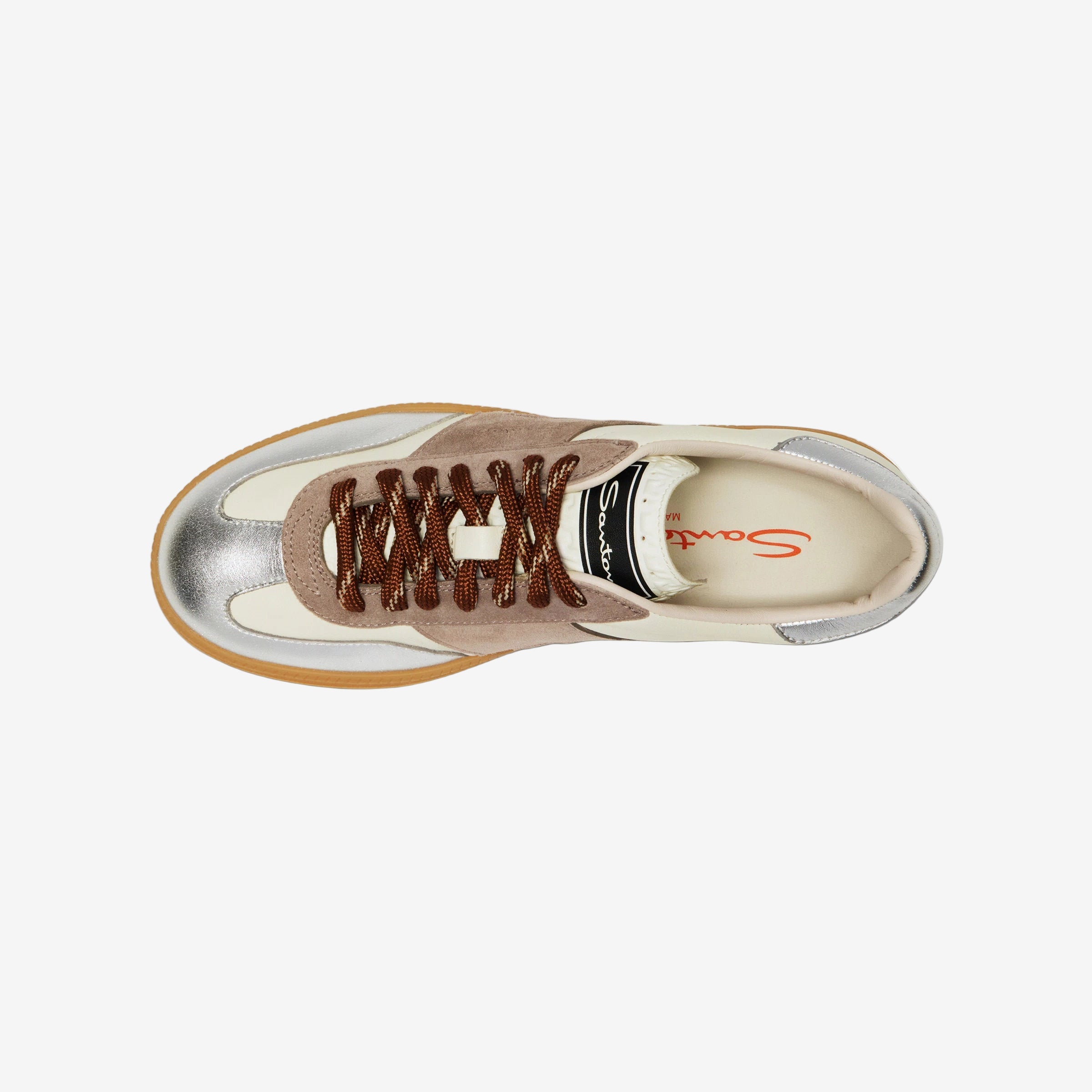 off-white and silver leather DBS Oly sneaker
