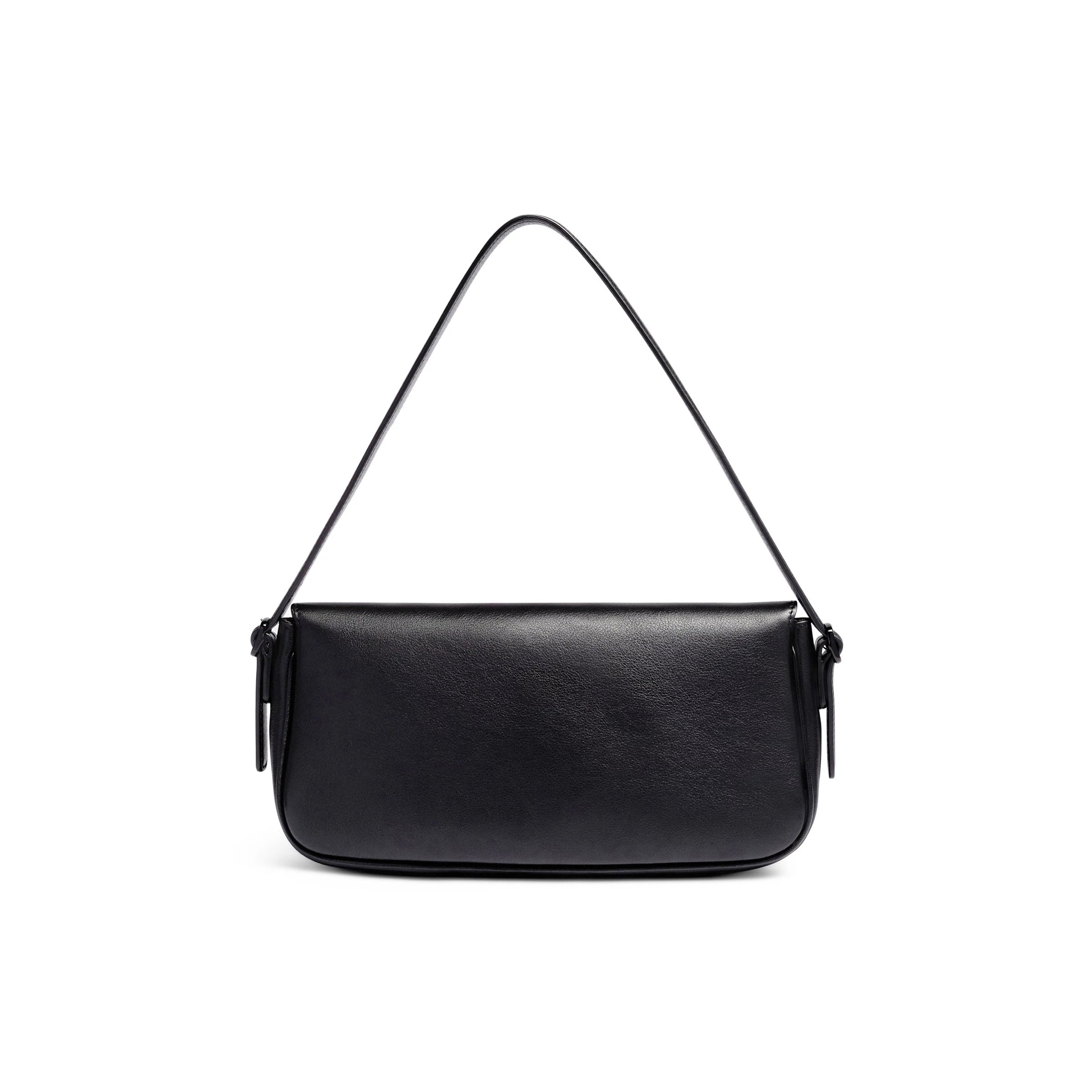 Black leather shoulder bag