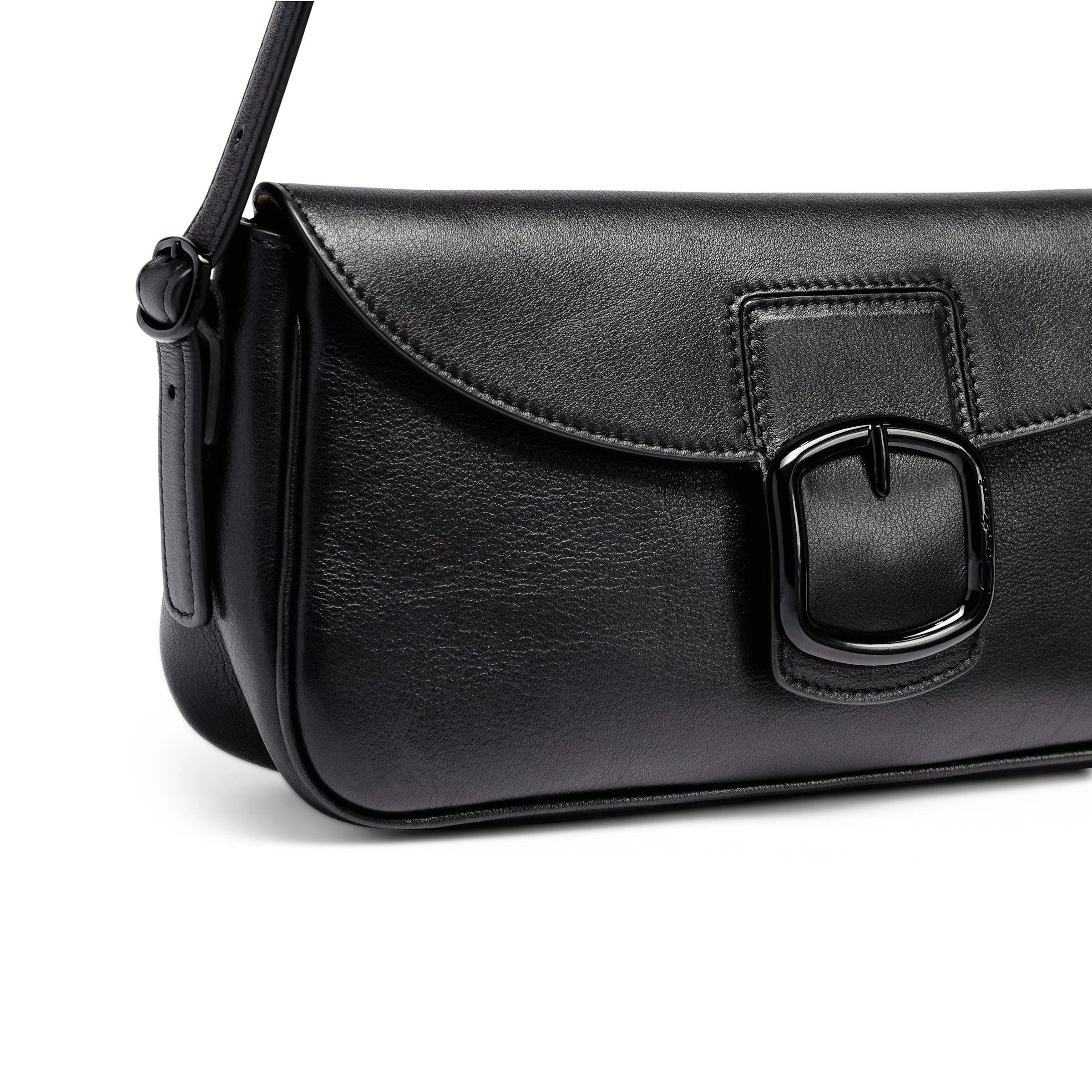 Black leather shoulder bag