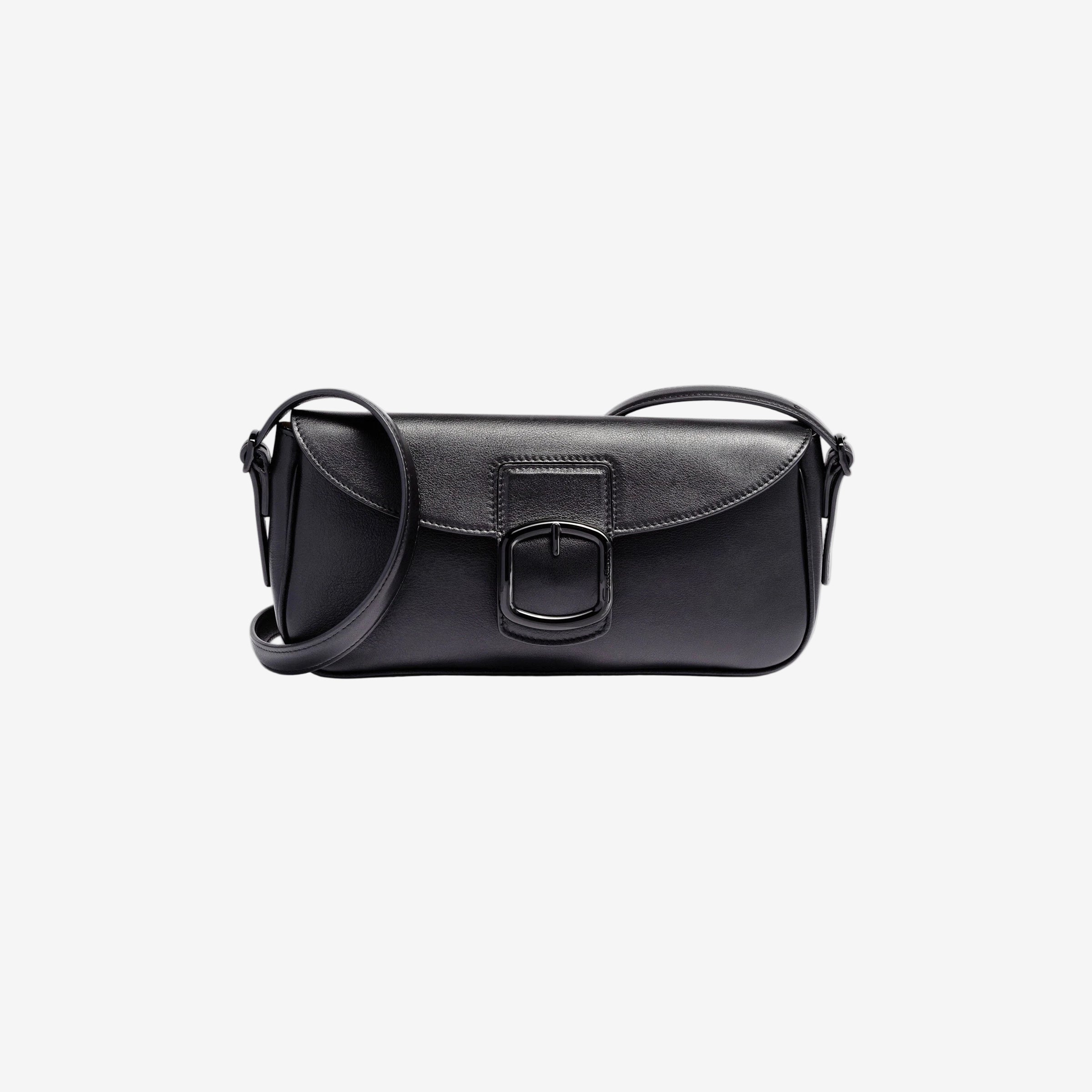 Bolso de hombro en piel negra