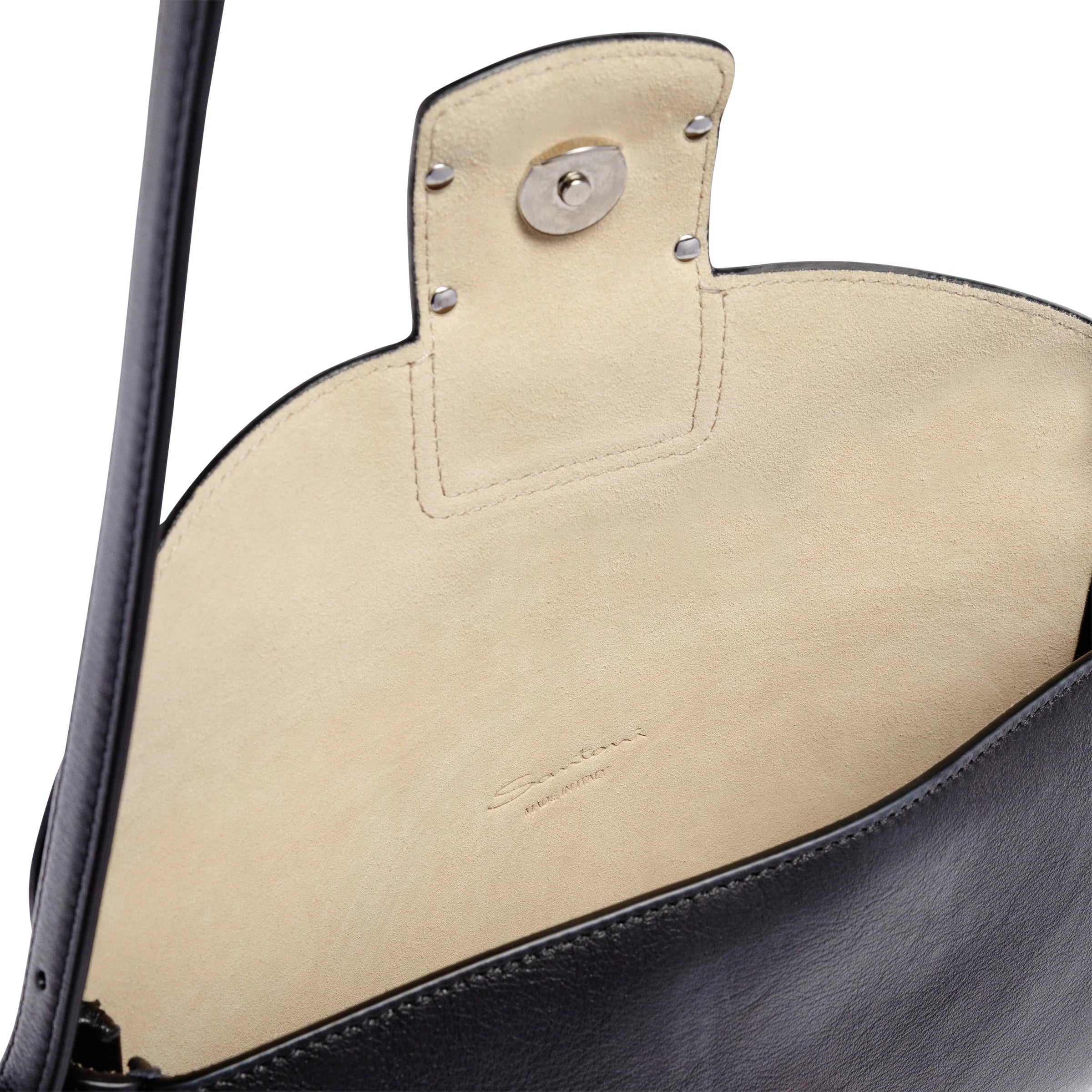 Black leather shoulder bag