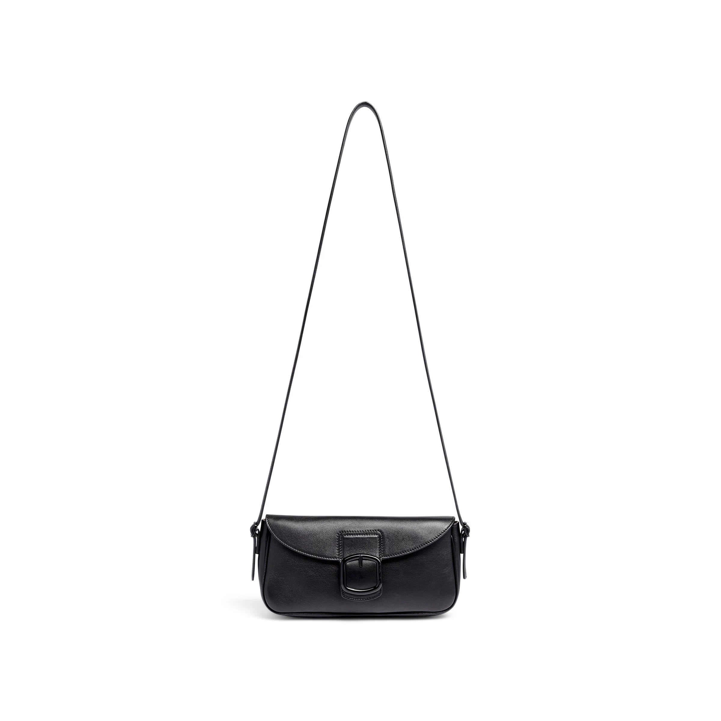 Black leather shoulder bag