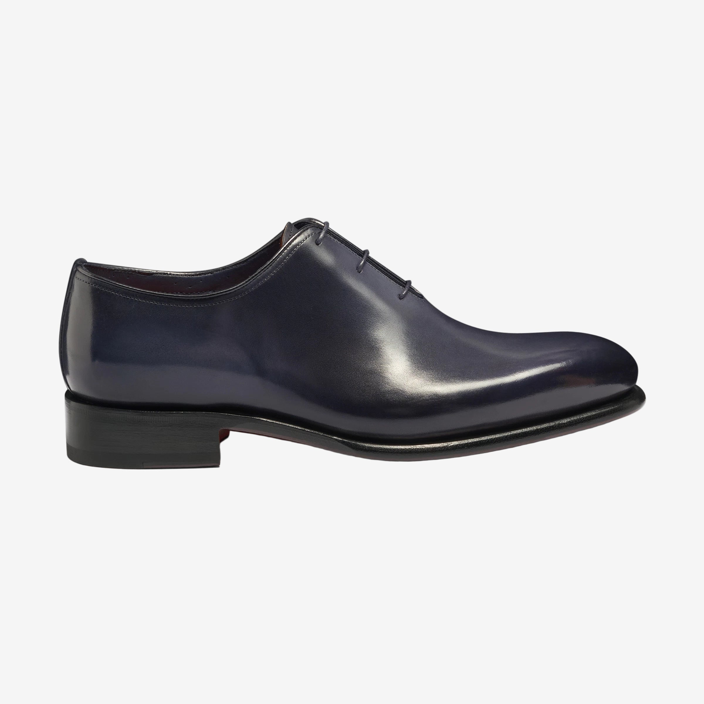 blauer Oxford-Schuh aus Leder