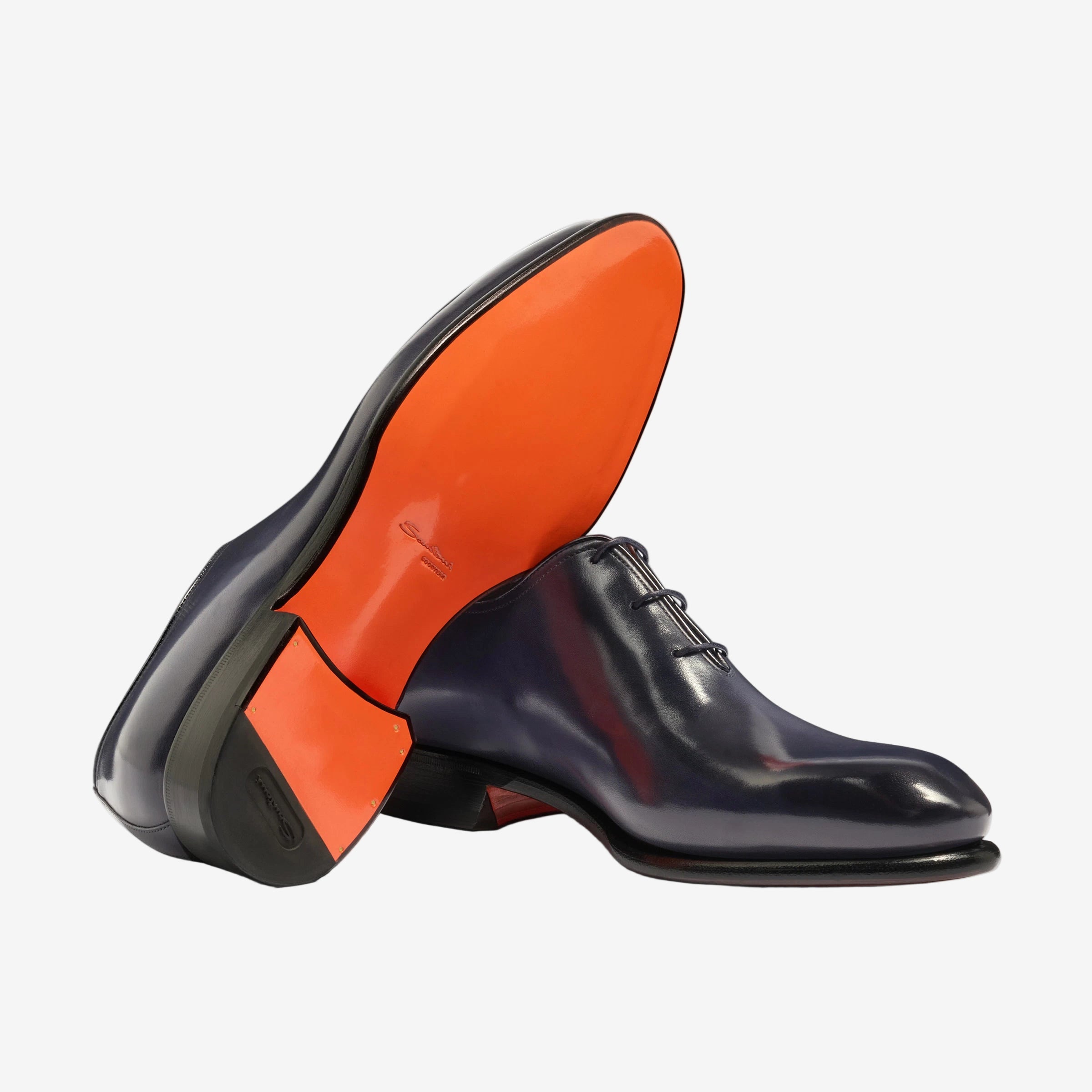 blauer Oxford-Schuh aus Leder