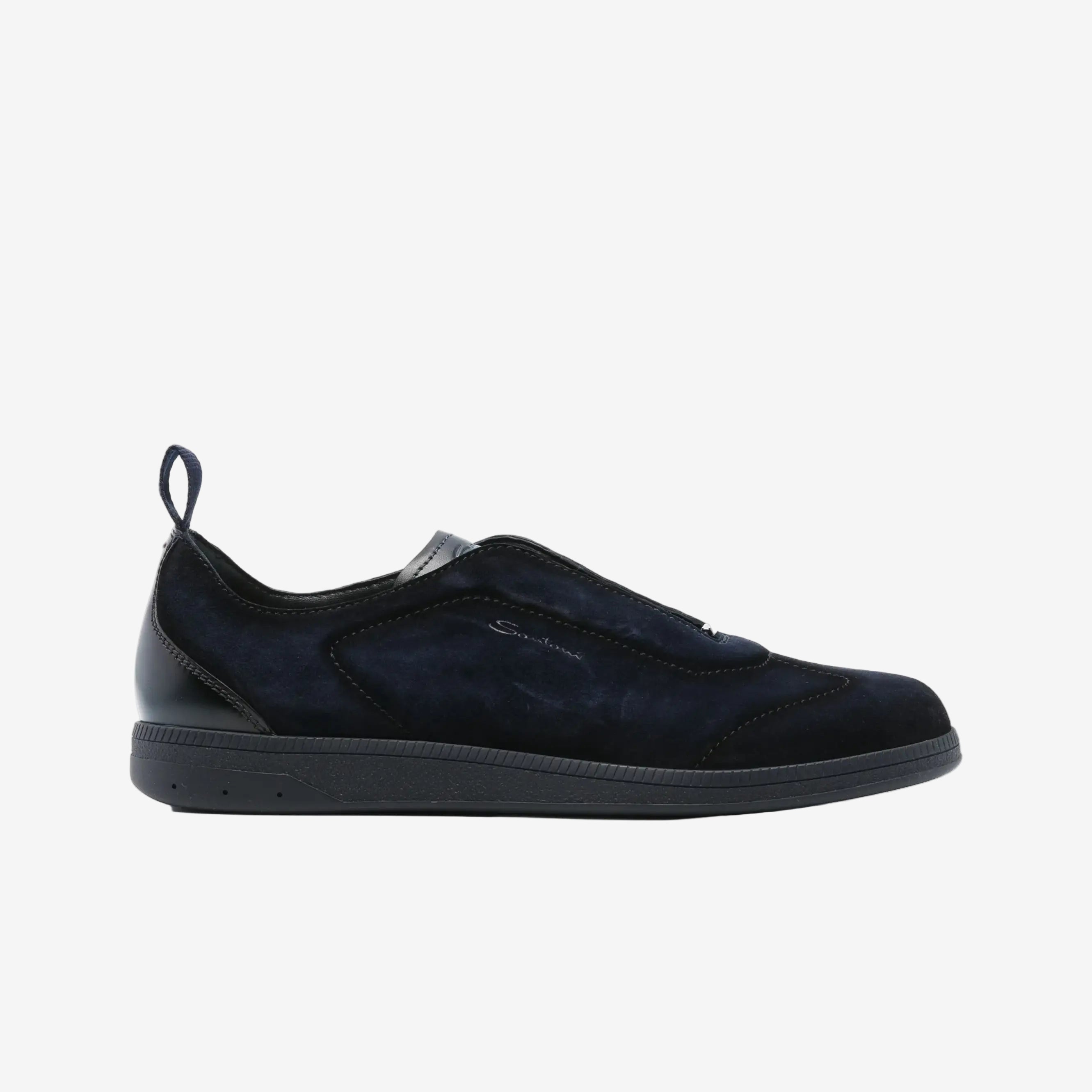 Blau Slip-On-Sneaker Wildleder Gummisohle