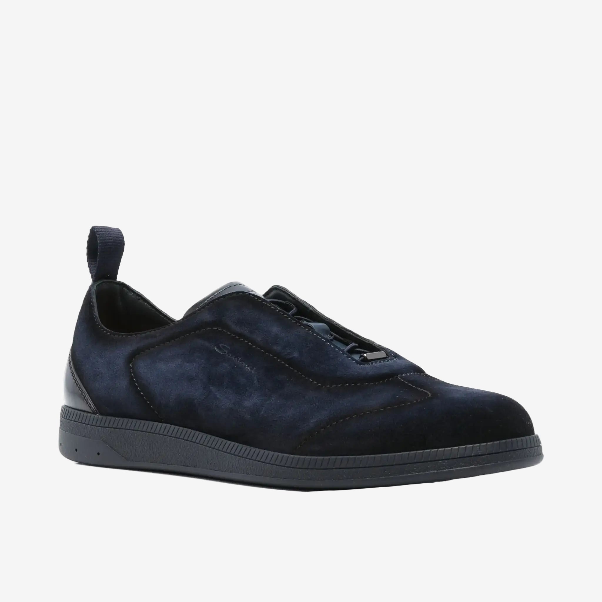 Blau Slip-On-Sneaker Wildleder Gummisohle