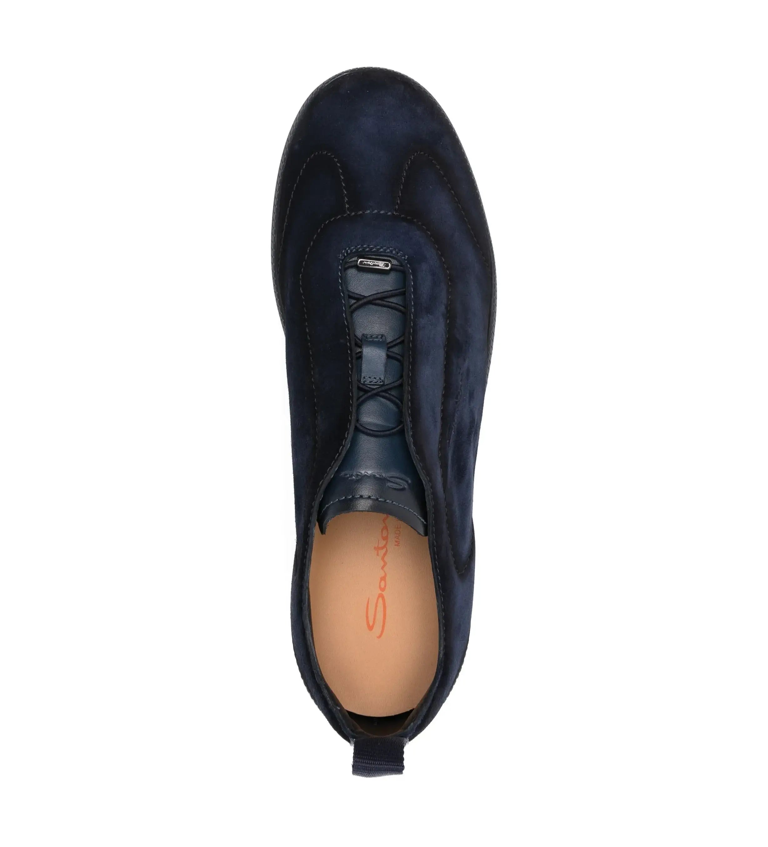 Blue suede slip-on sneakers rubber sole