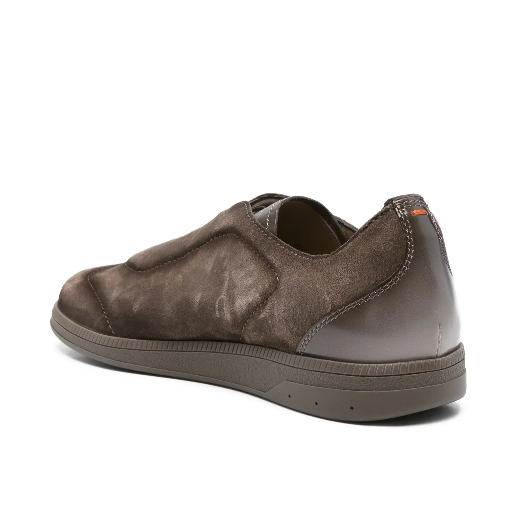 Brown suede slip-on sneakers rubber sole