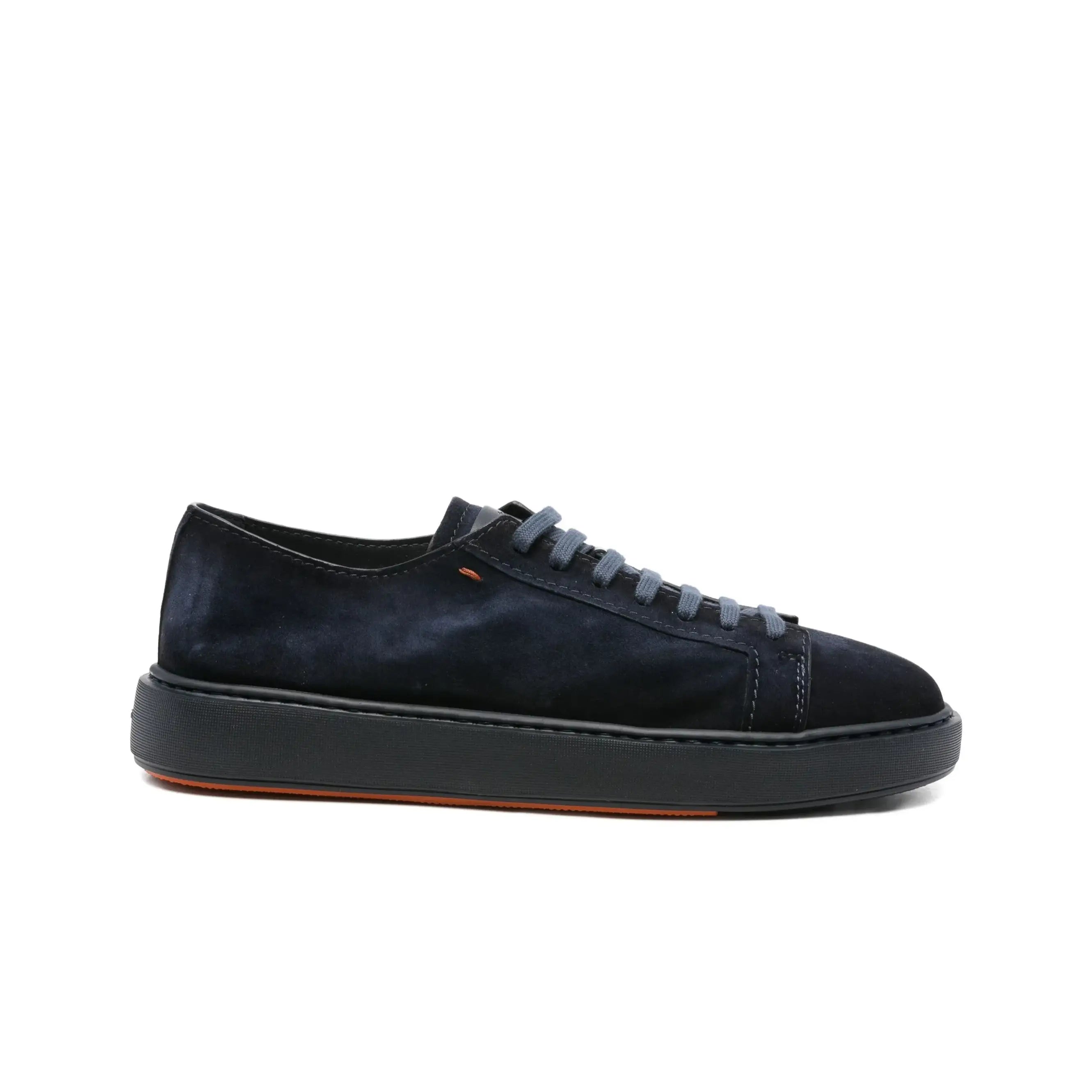 blue suede lace-up sneaker