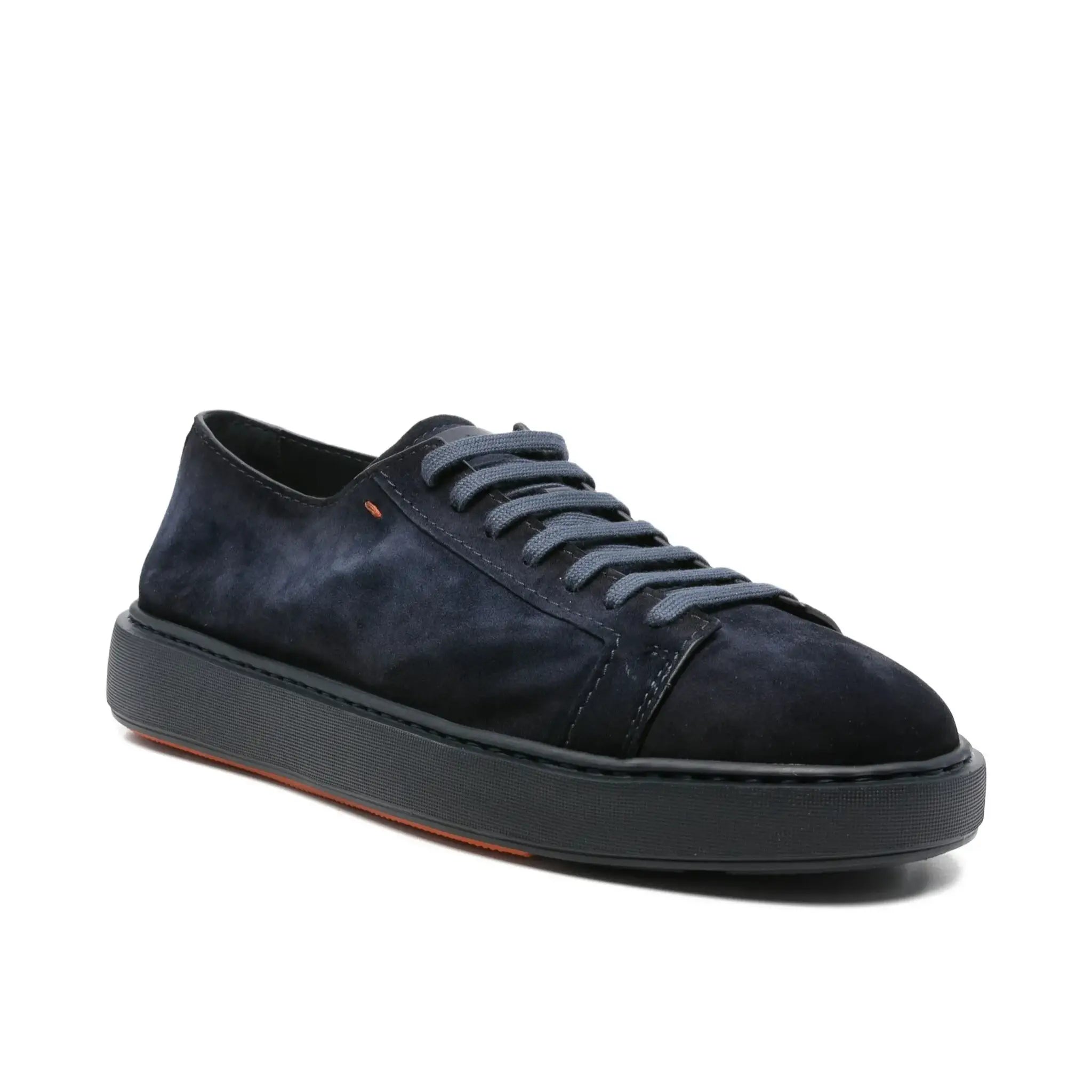 blue suede lace-up sneaker