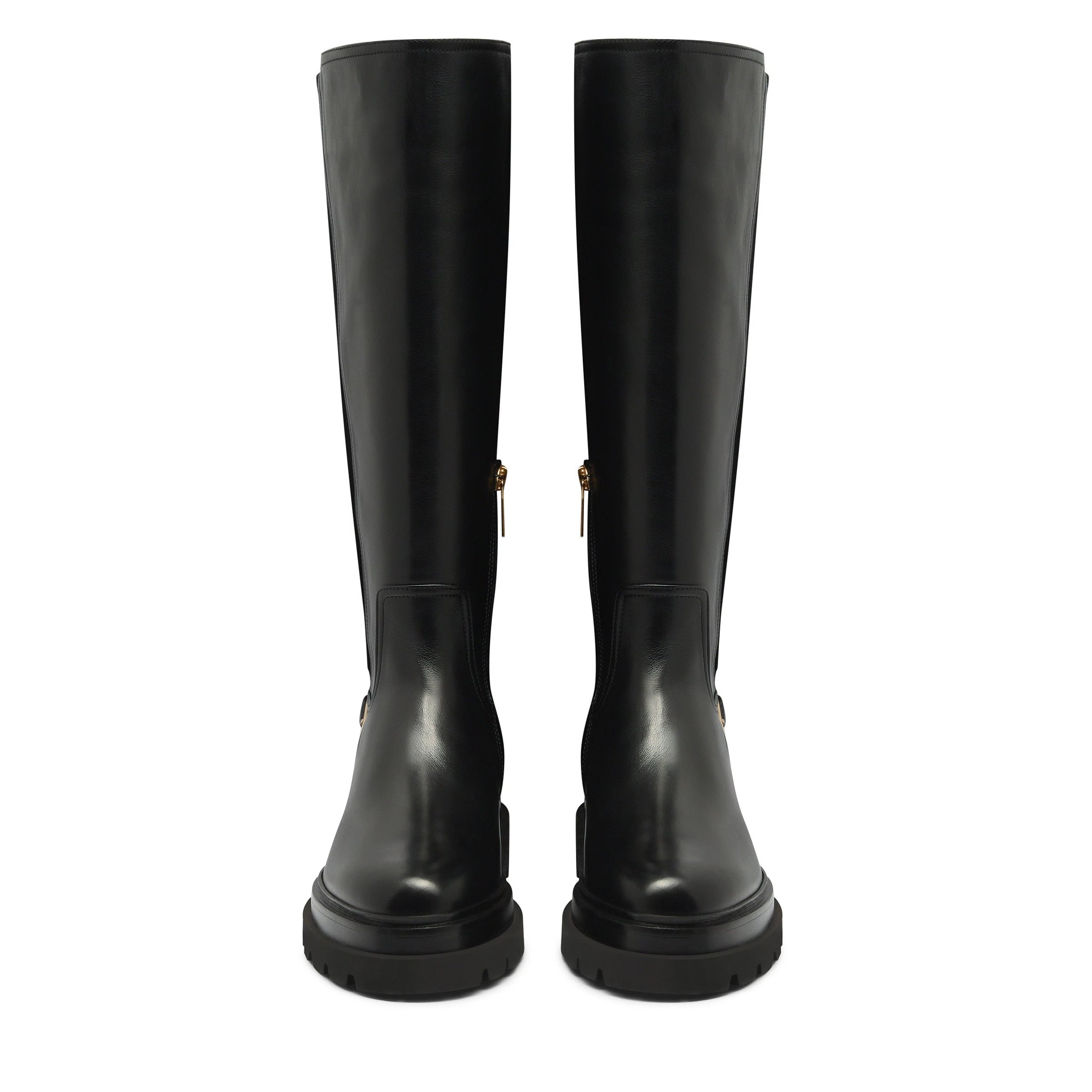 black leather boot rubber sole
