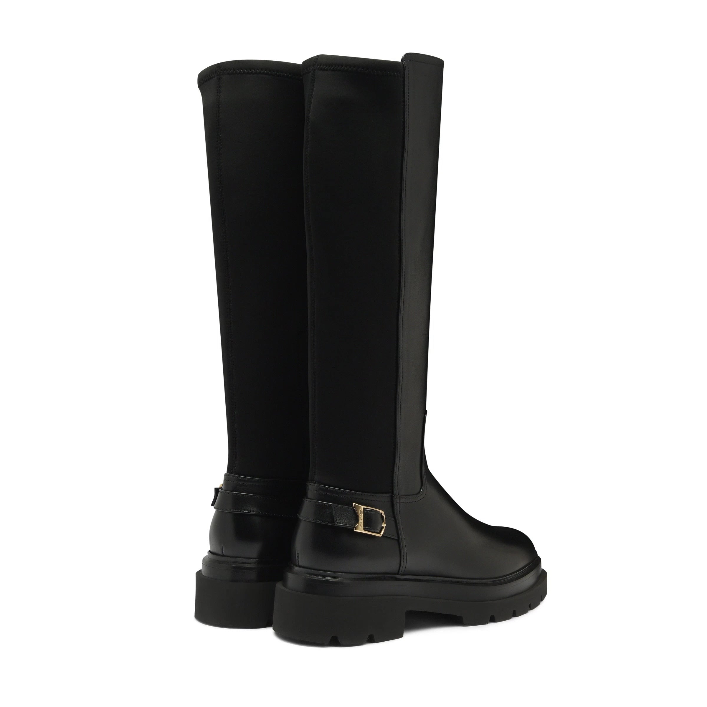 black leather boot rubber sole