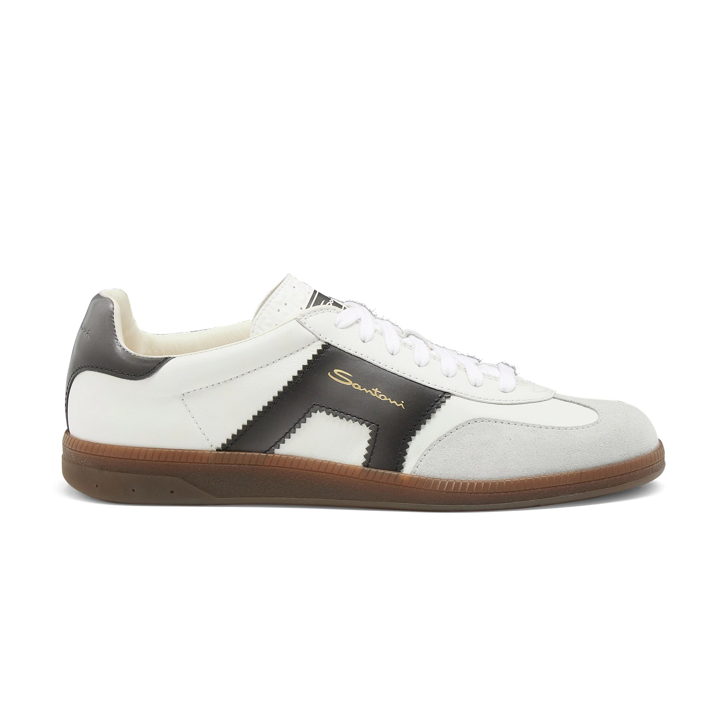 white and black leather and suede DBS Oly sneaker