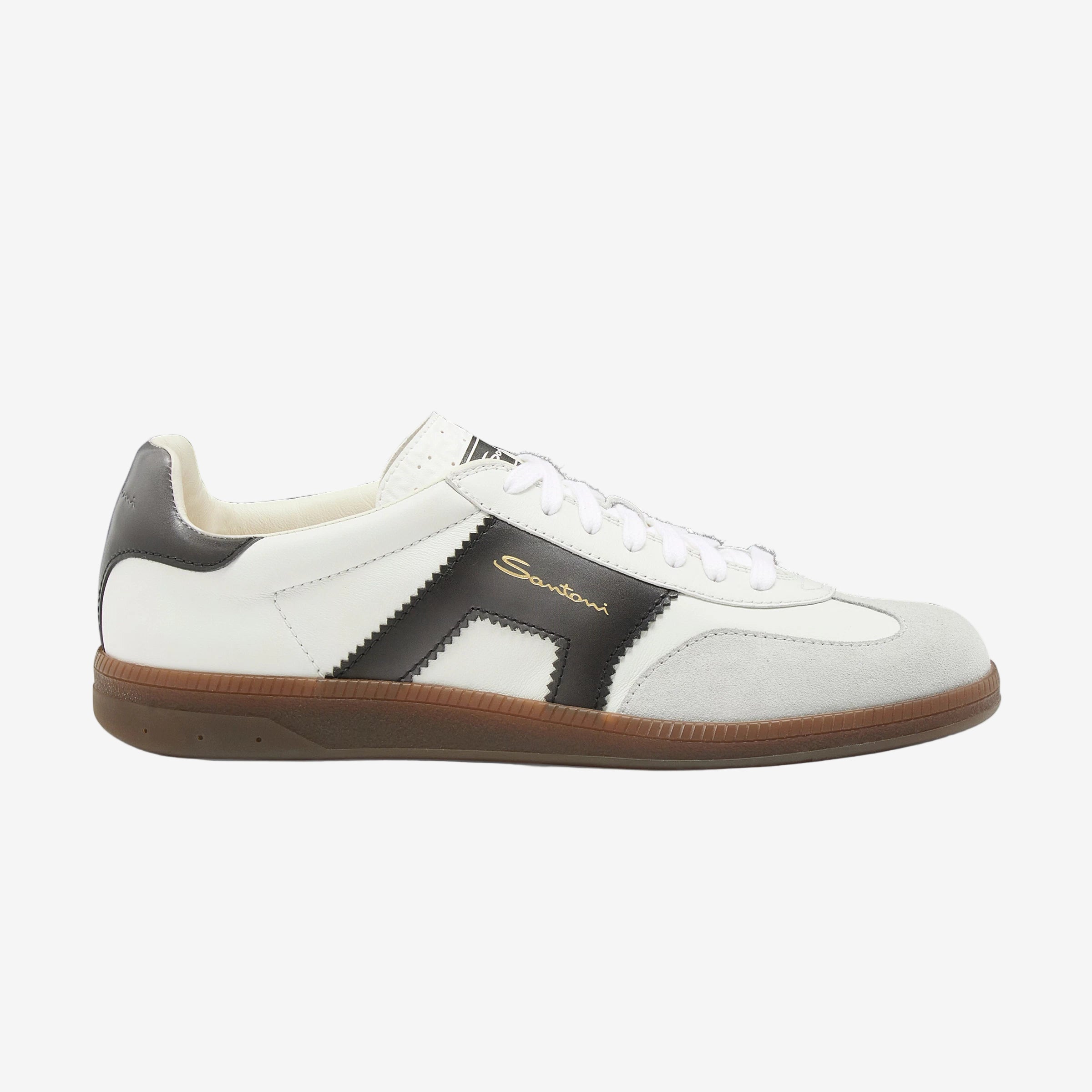 white and black leather and suede DBS Oly sneaker