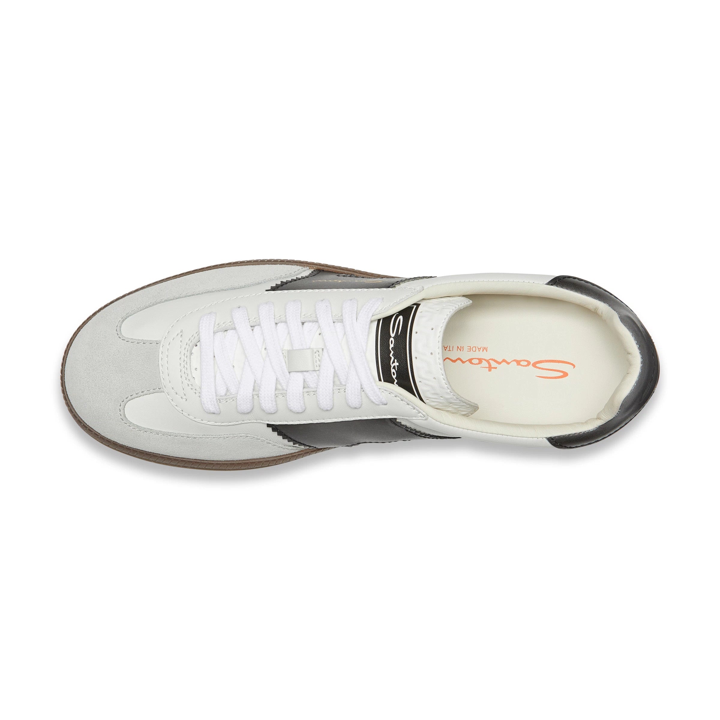 white and black leather and suede DBS Oly sneaker