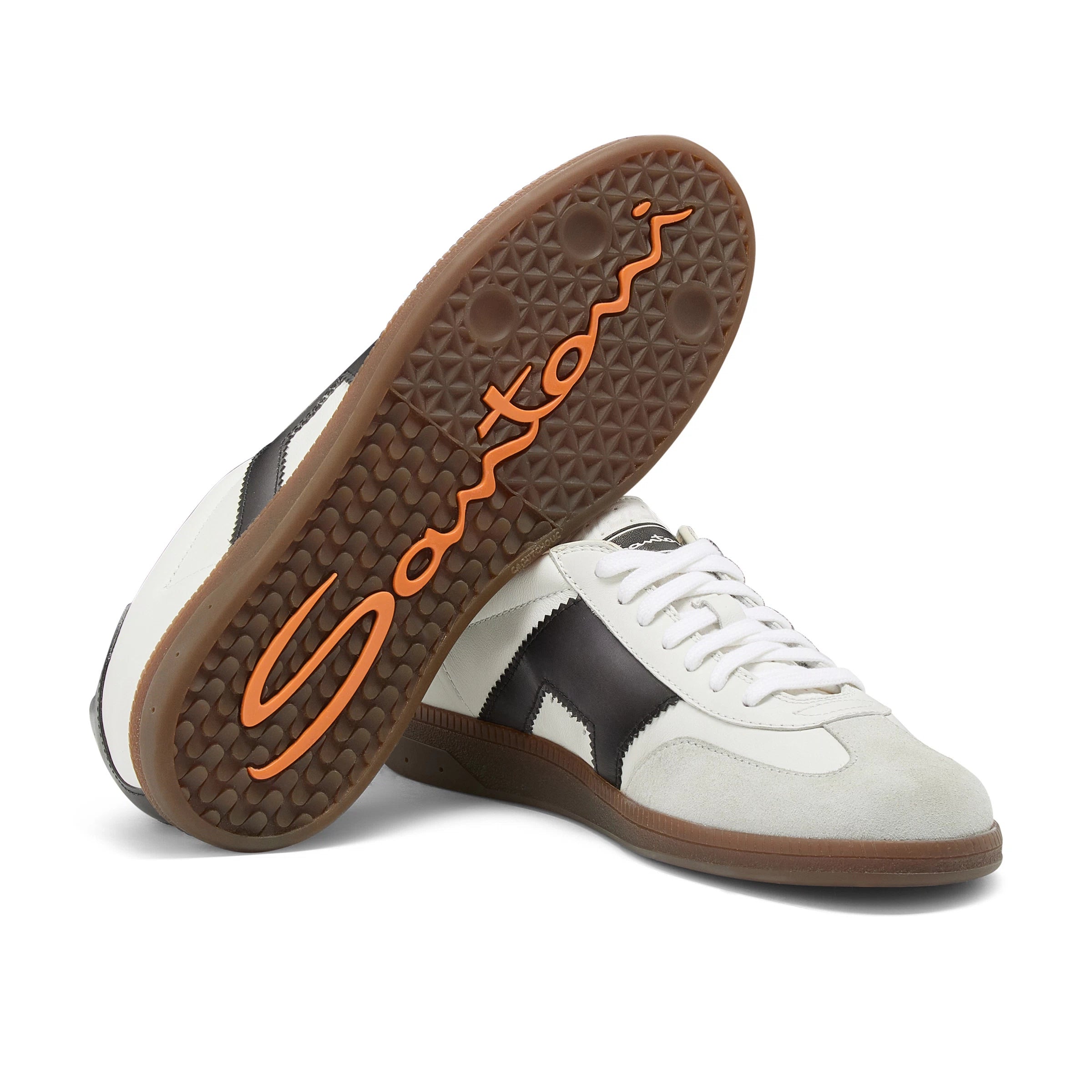 white and black leather and suede DBS Oly sneaker