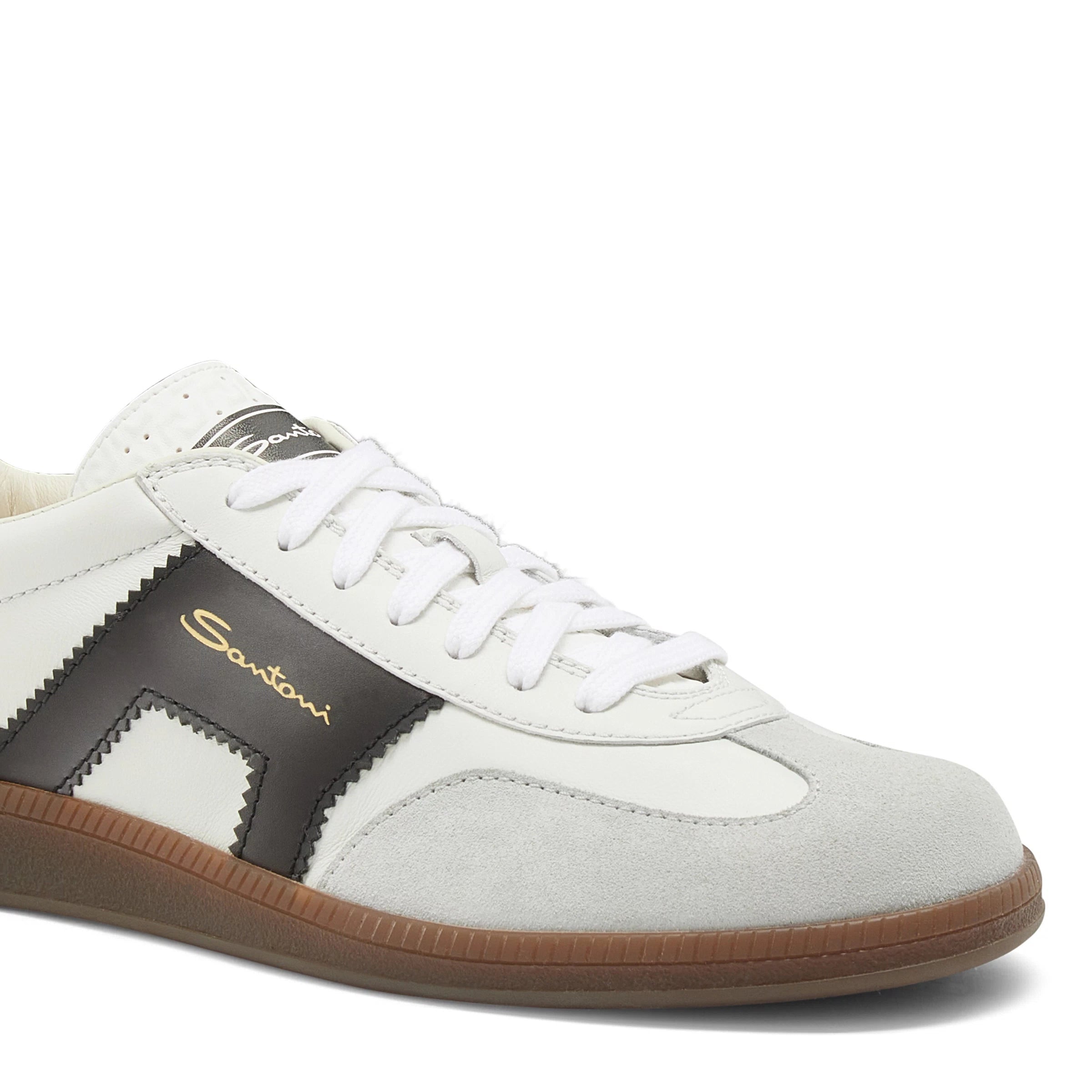 white and black leather and suede DBS Oly sneaker