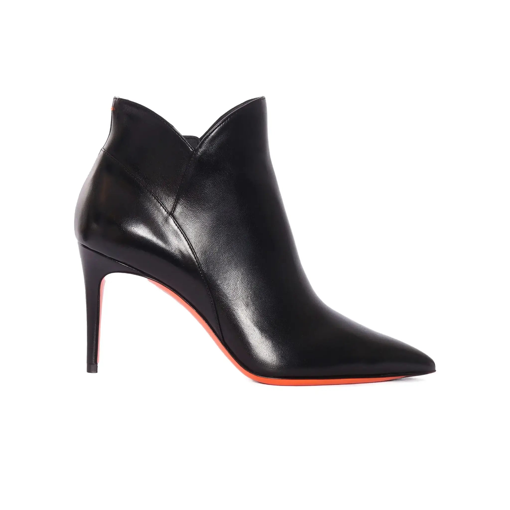 Black leather ankle boots