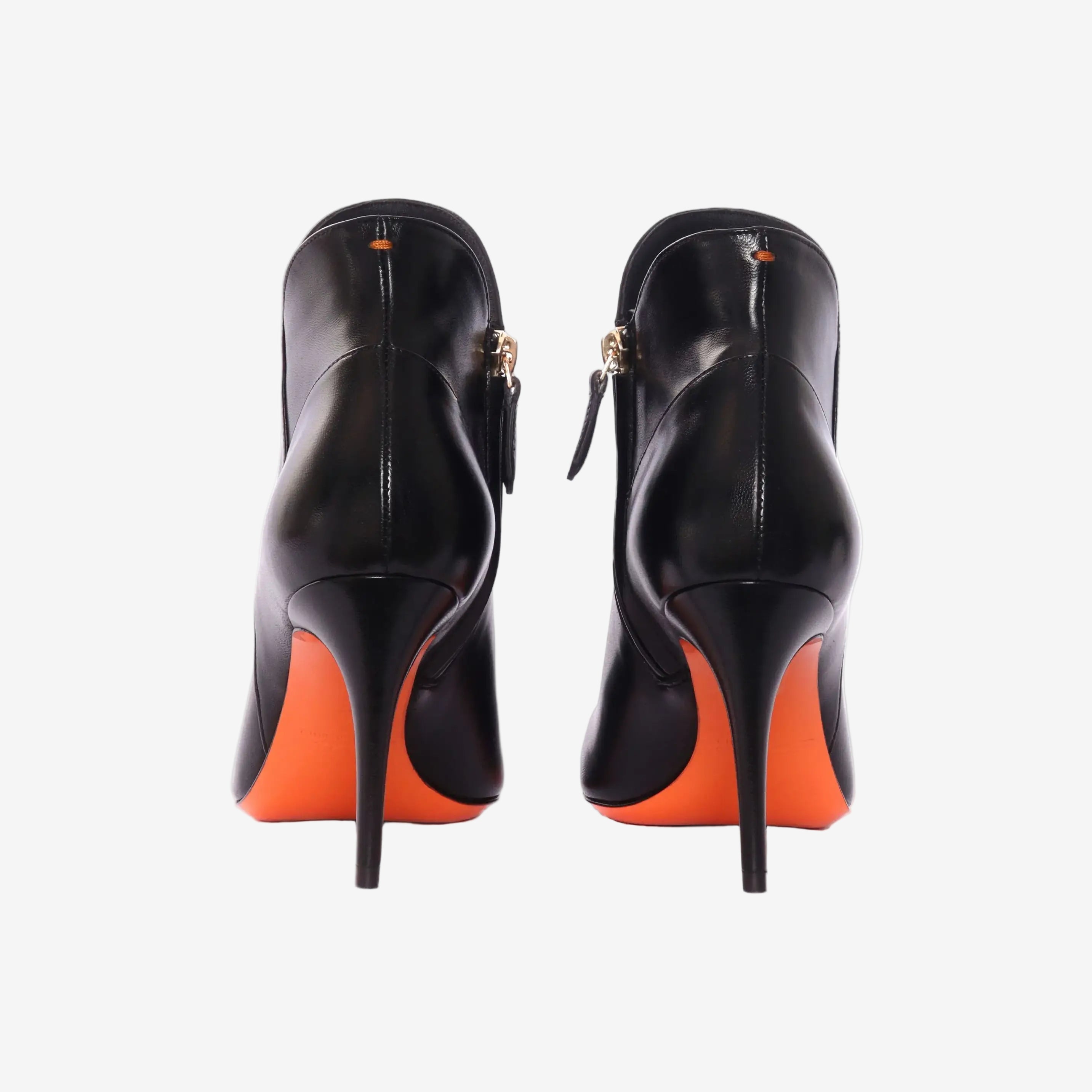 Schwarze Lederstiefeletten