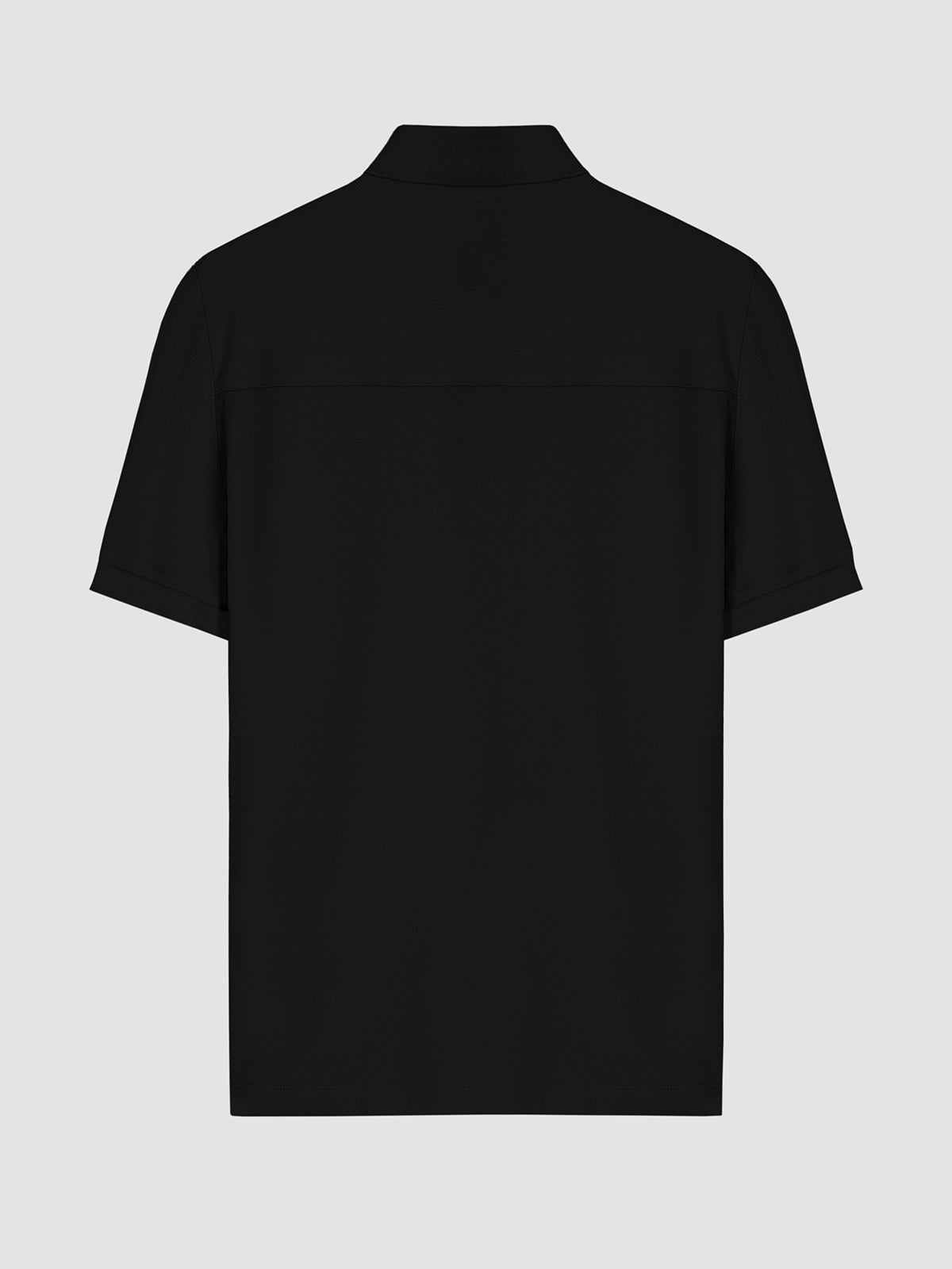 Navy Blue Pique Polo - Concealed Placket