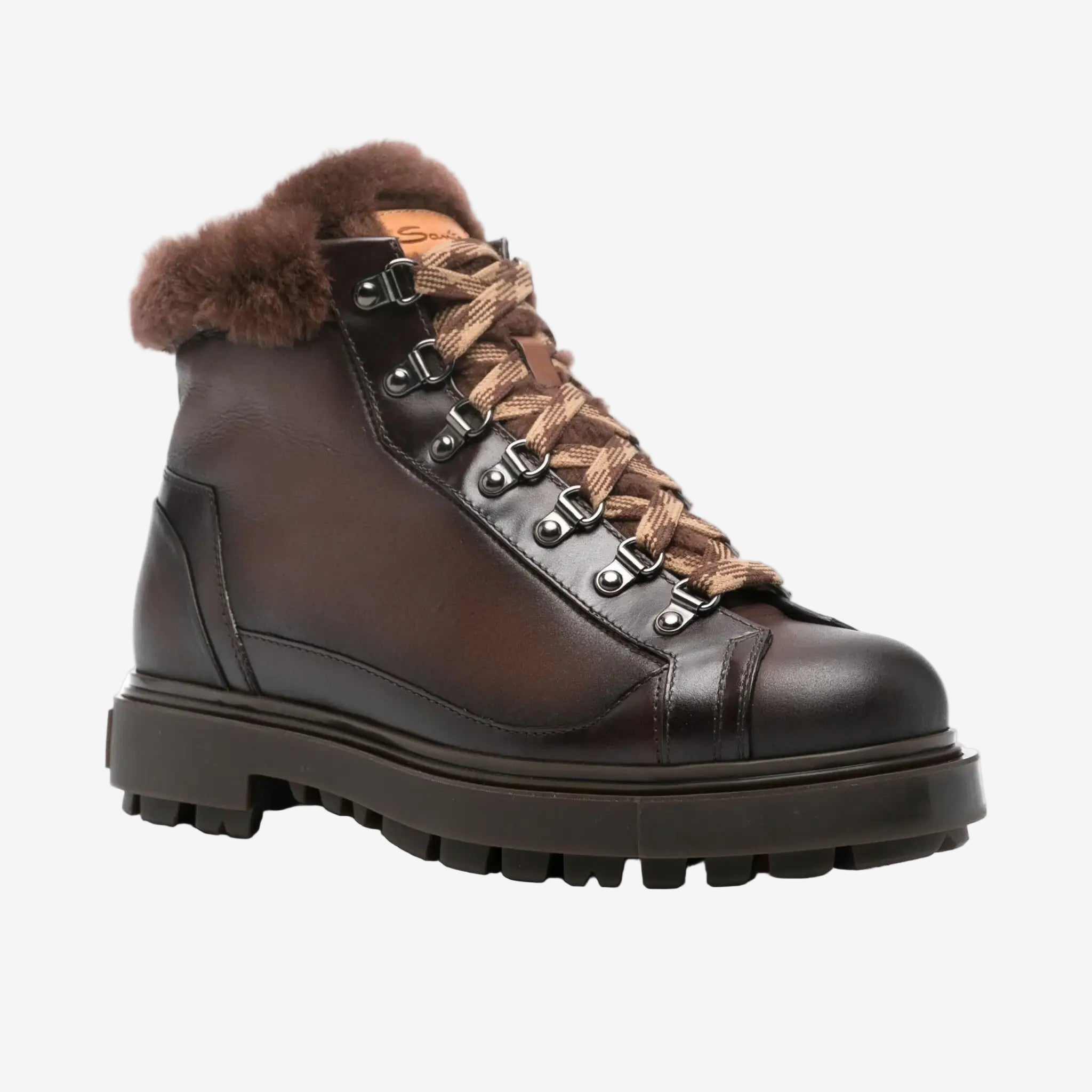 Braune Bergstiefel mit Lederfutter