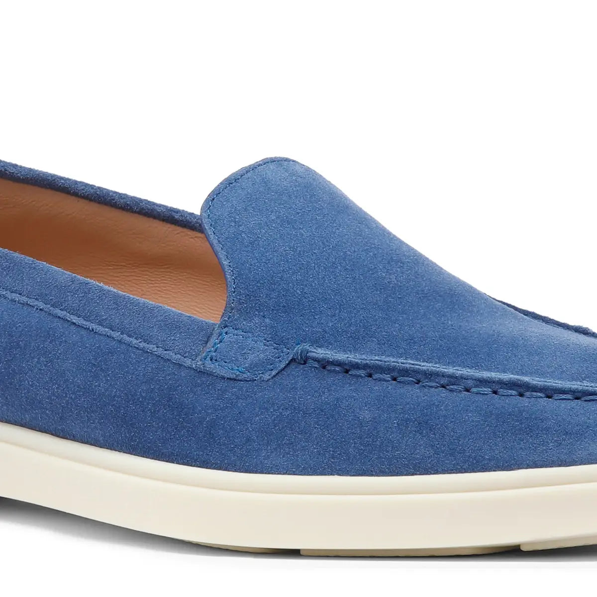 Mocasines de ante punta redonda azul índigo