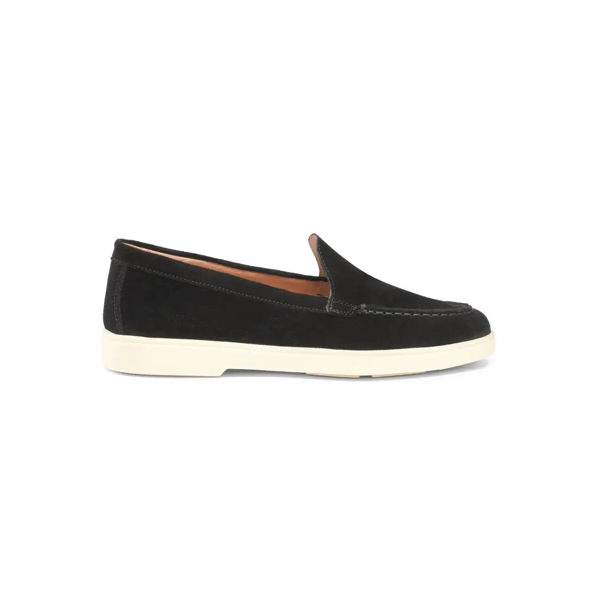 Mocasines de ante negro punta redonda