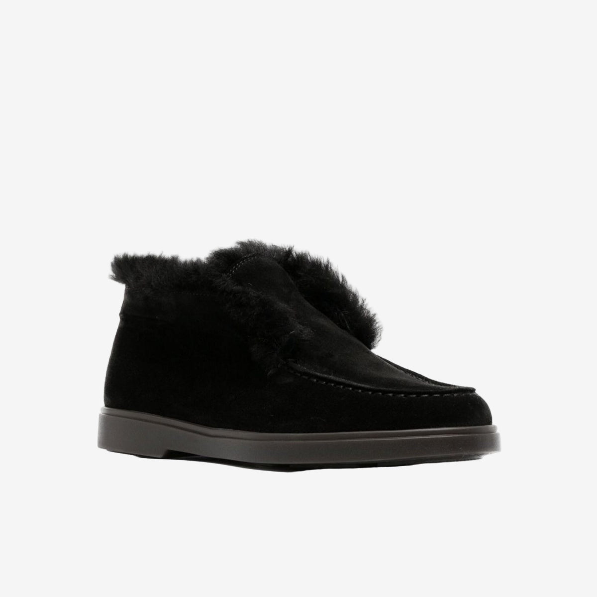 Zwarte shearling suède desert boots