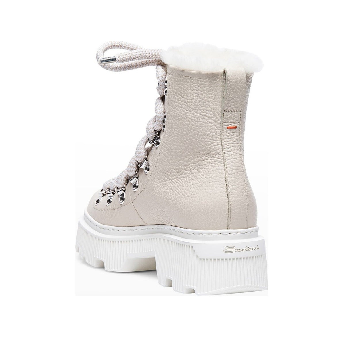 Botas de montaña piel granulada blanco roto