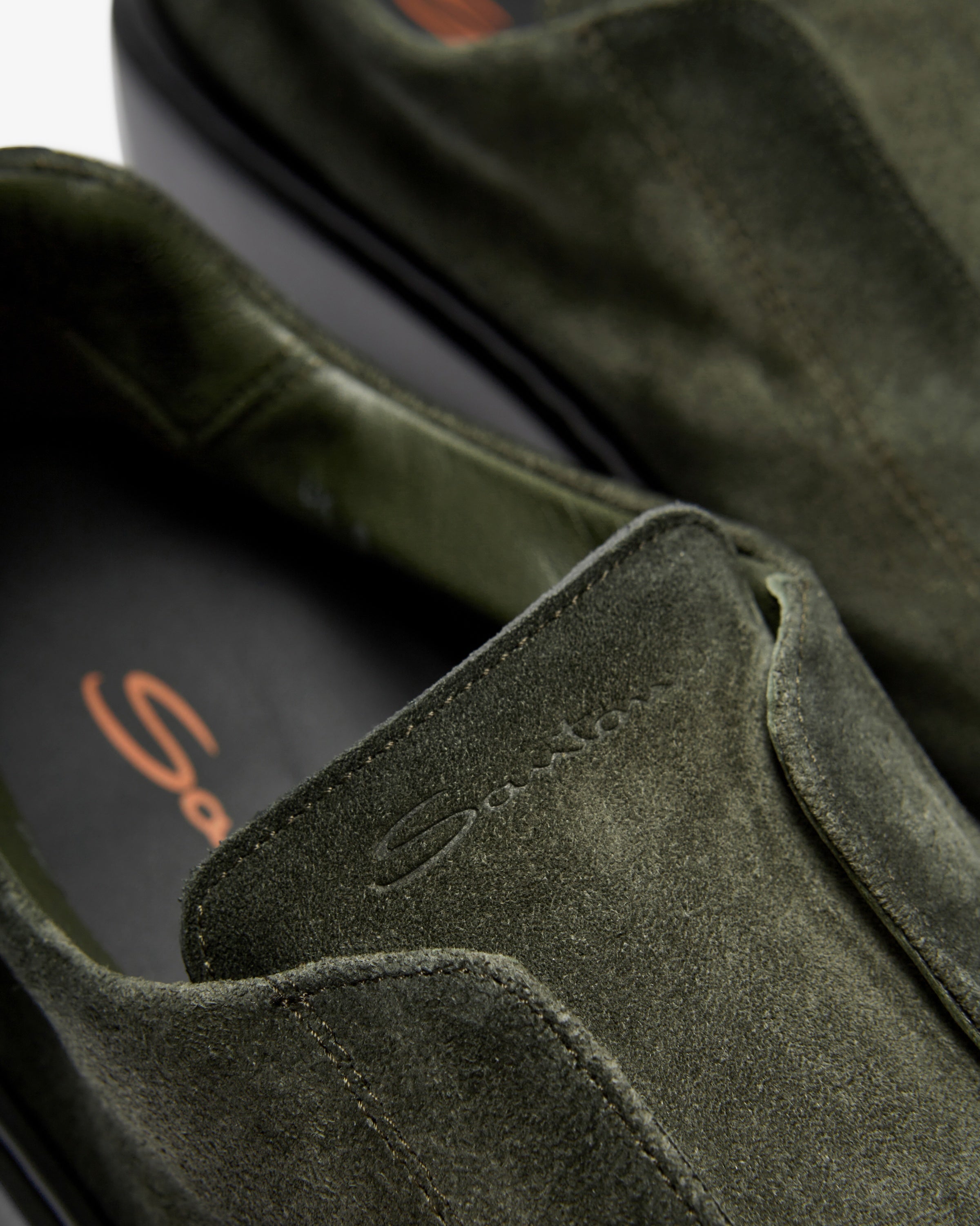 Groene suède instapsneakers