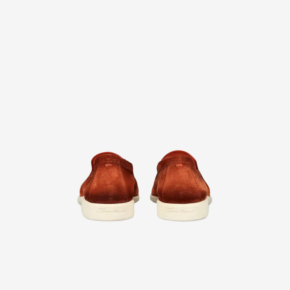 Orange suede Malibu loafers