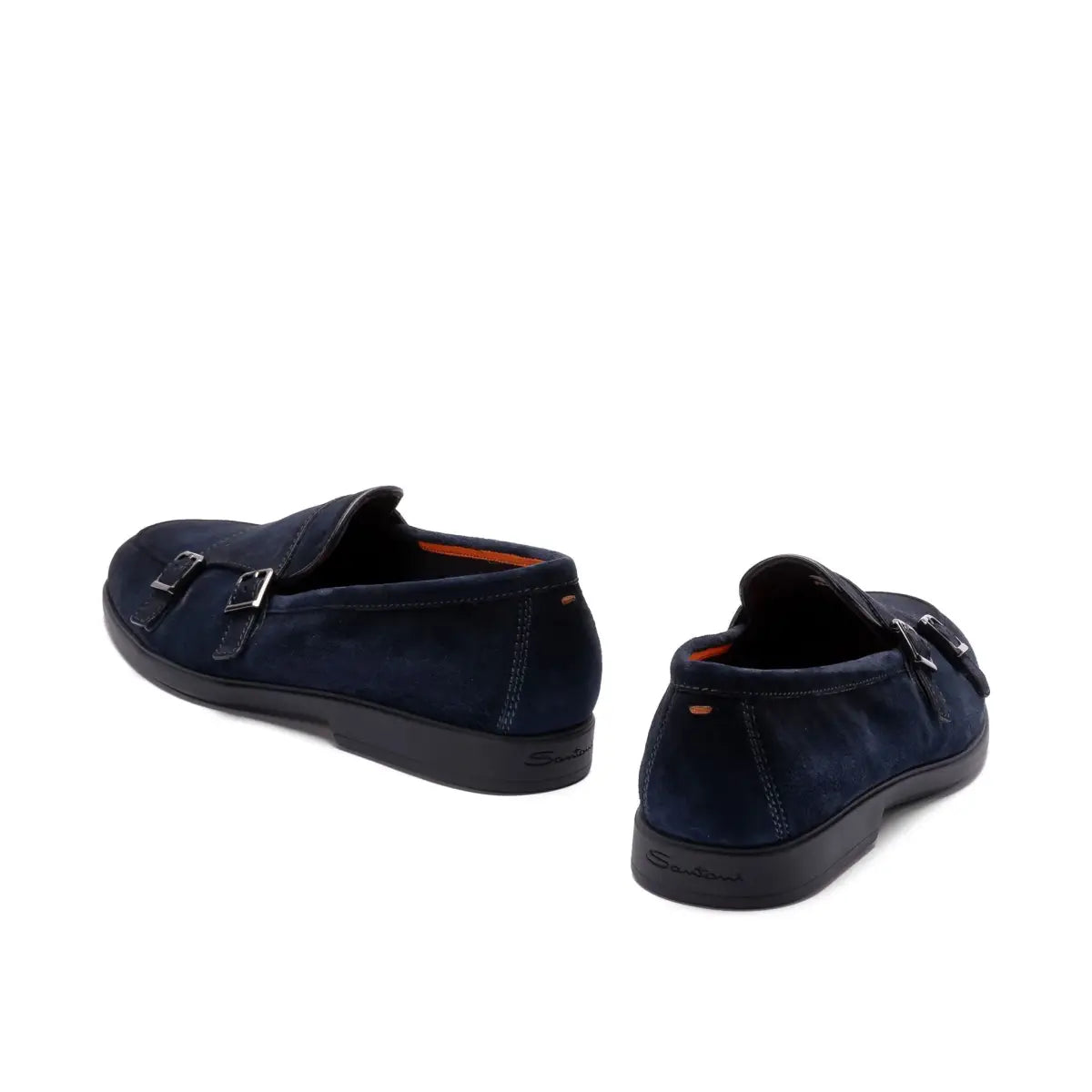 Blaue Malibu-Loafer aus Wildleder mit Doppelschnalle
