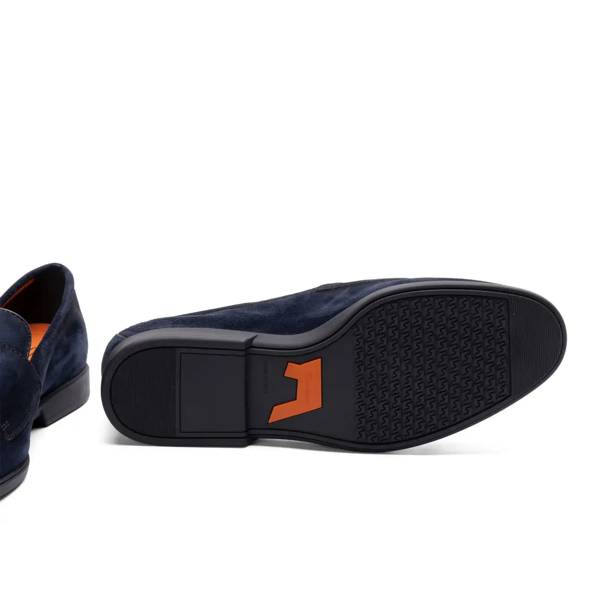 Blaue Malibu-Loafer aus Wildleder mit Doppelschnalle