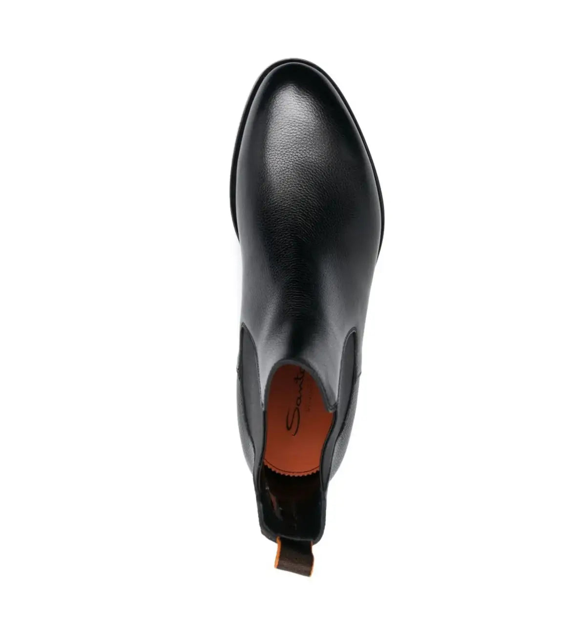 Schwarze Stiefel Genarbtem Leder Gummisohle