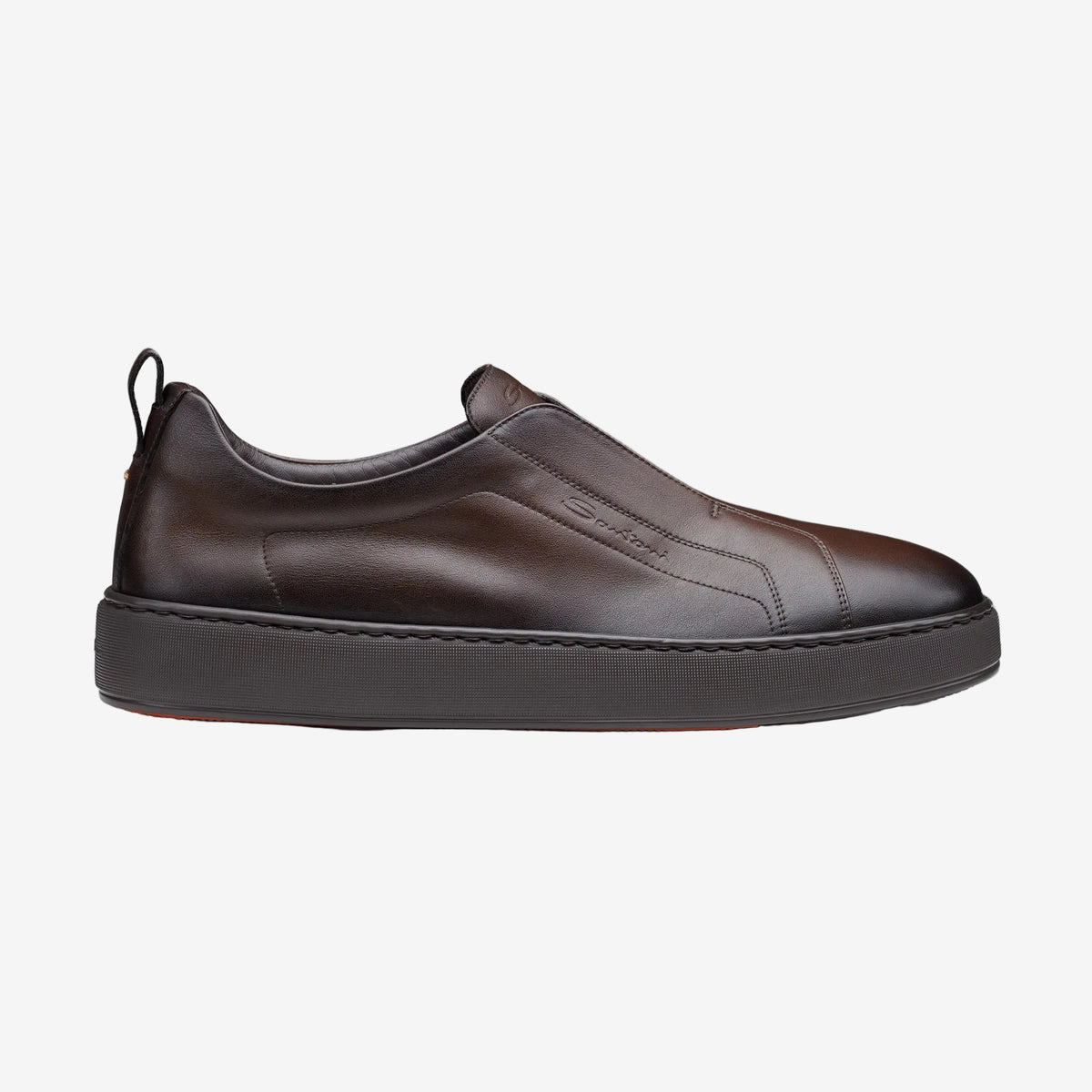 Sneakers Slip-on cuir marron foncé