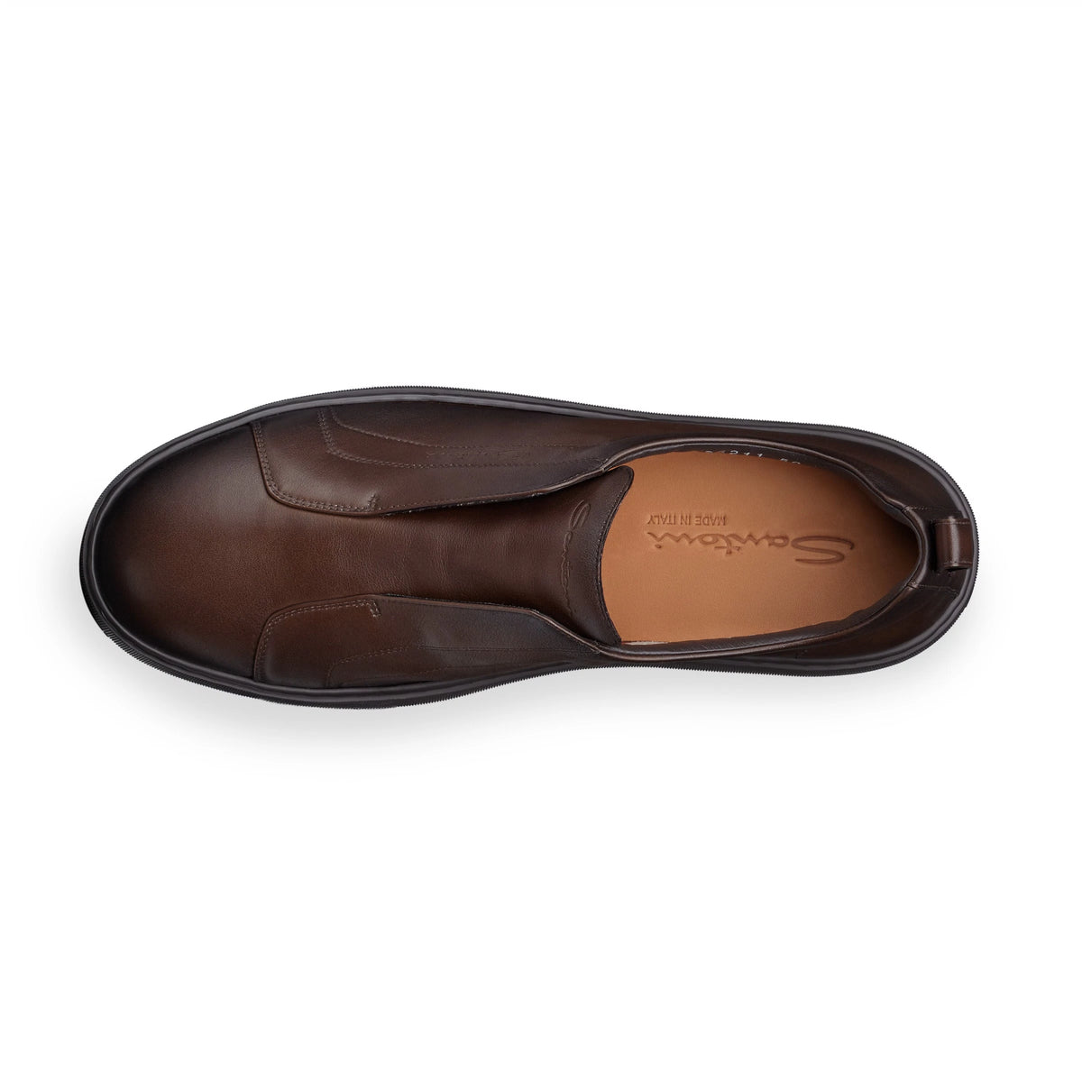 Sneakers Slip-on cuir marron foncé