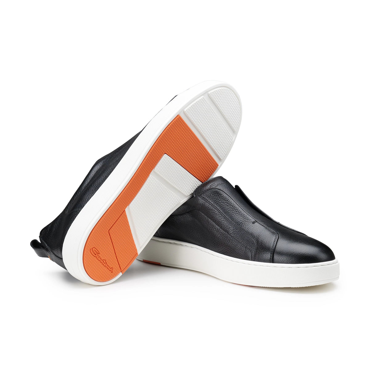 Sneakers Slip-on cuir graine noir